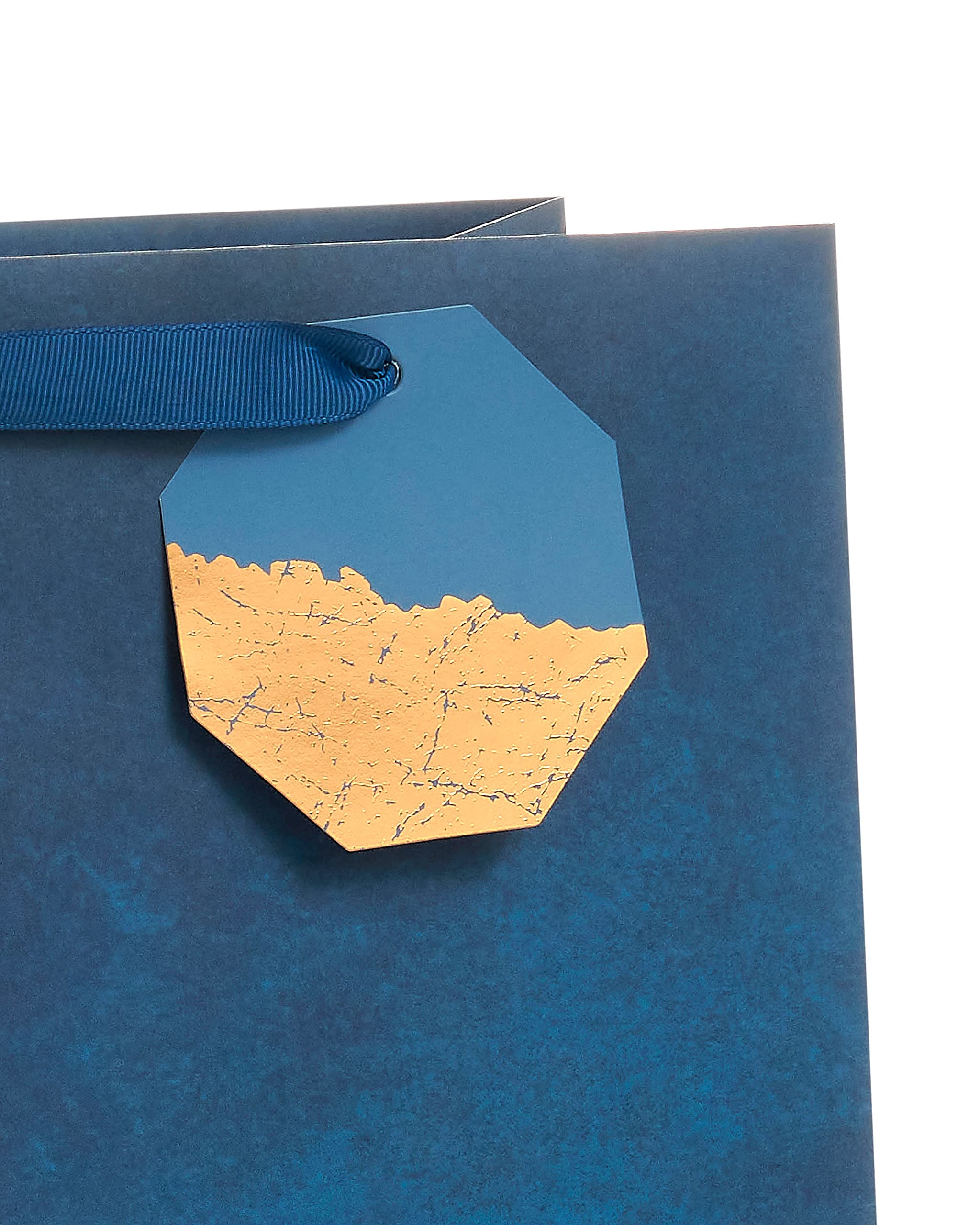 UK Greetings Large Gift Bag - Navy Inky Blue with Foil Tag | Perfect for Birthdays & Parties 4