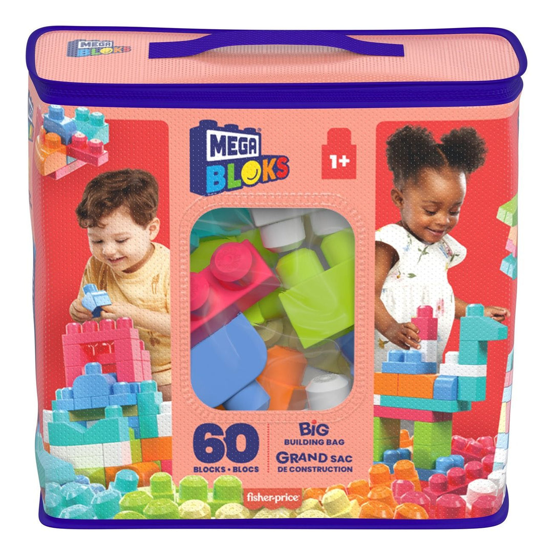 Mega Bloks DCH54 Bolsa de construcción grande, rosa, 60 piezas