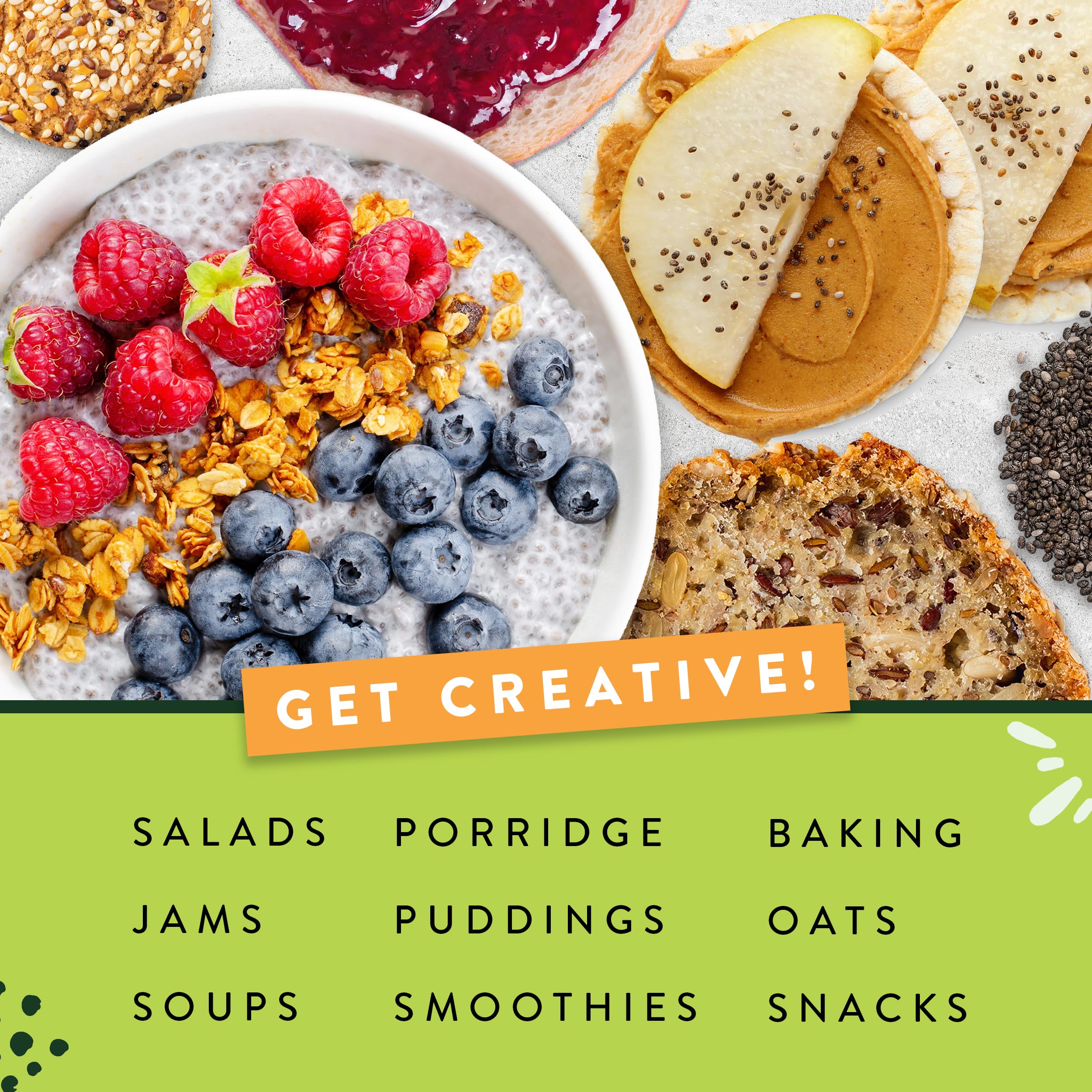 JustIngredients Chia Seeds - High in Omega-3 & Fibre | 500g Pack 2