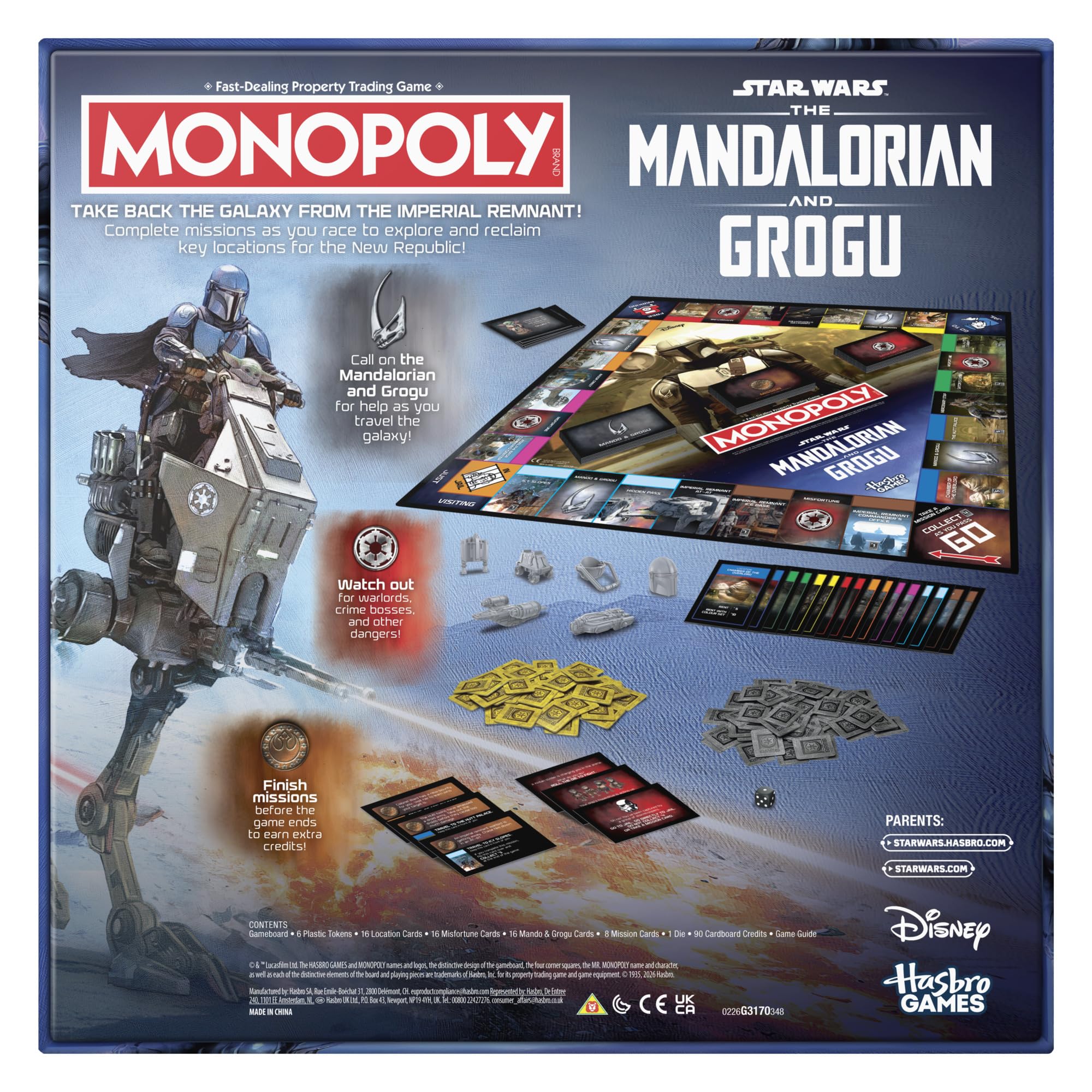 Monopoly: Star Wars The Mandalorian and Grogu Edition Board Game | Family Strategy Game | 2-6 Players | Ages 8+ 6