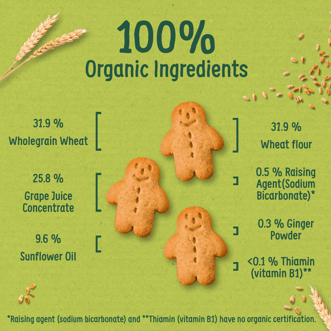 Organix Gingerbread Men Organic Toddler Snack Biscuits 12+ Months 135g