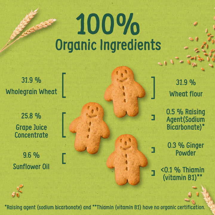 Organix Gingerbread Men Organic Toddler Snack Biscuits 12+ Months 135g