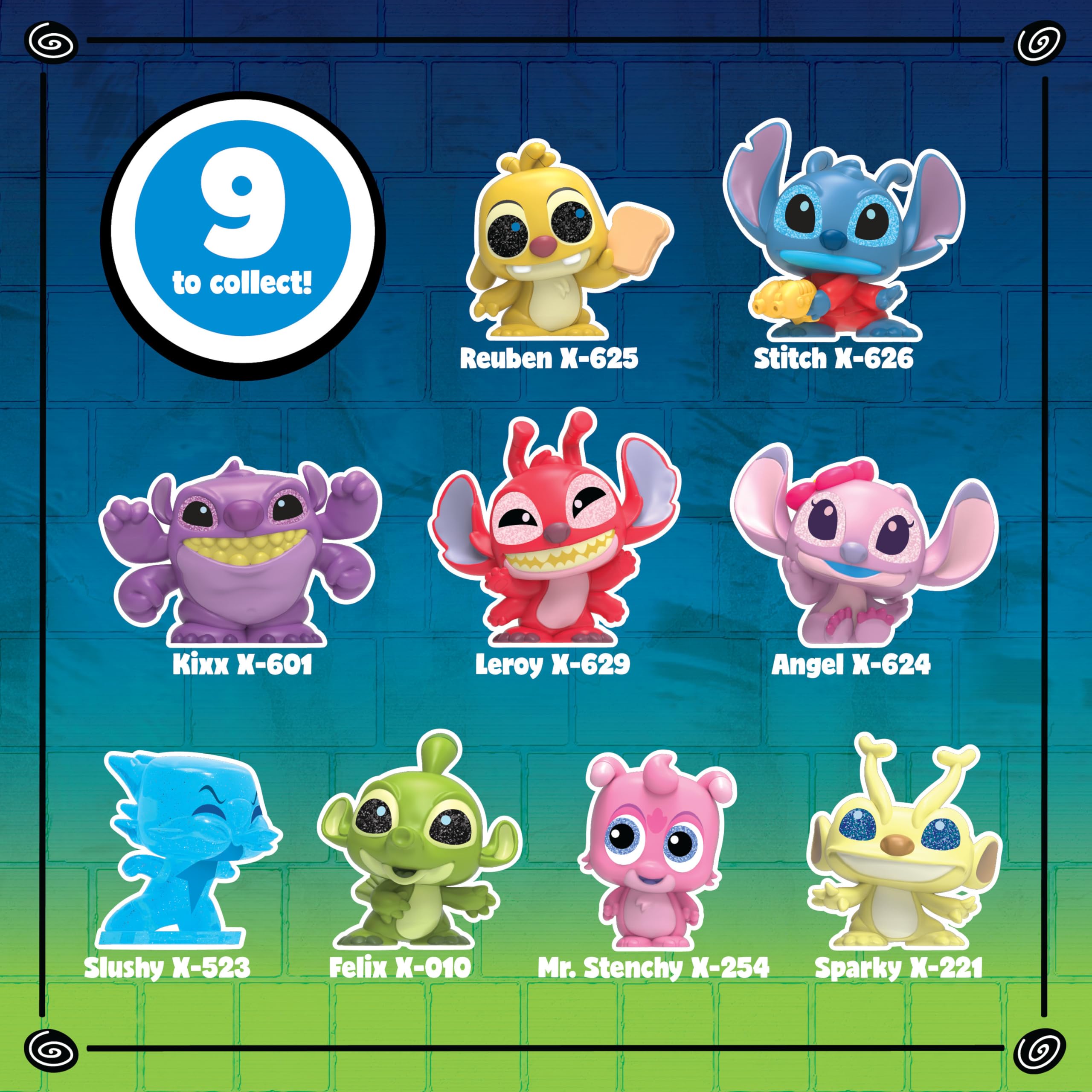 Just Play Disney Doorables Stitch Experiments Collection Peek - 9-Piece Alien Figurine Set 9