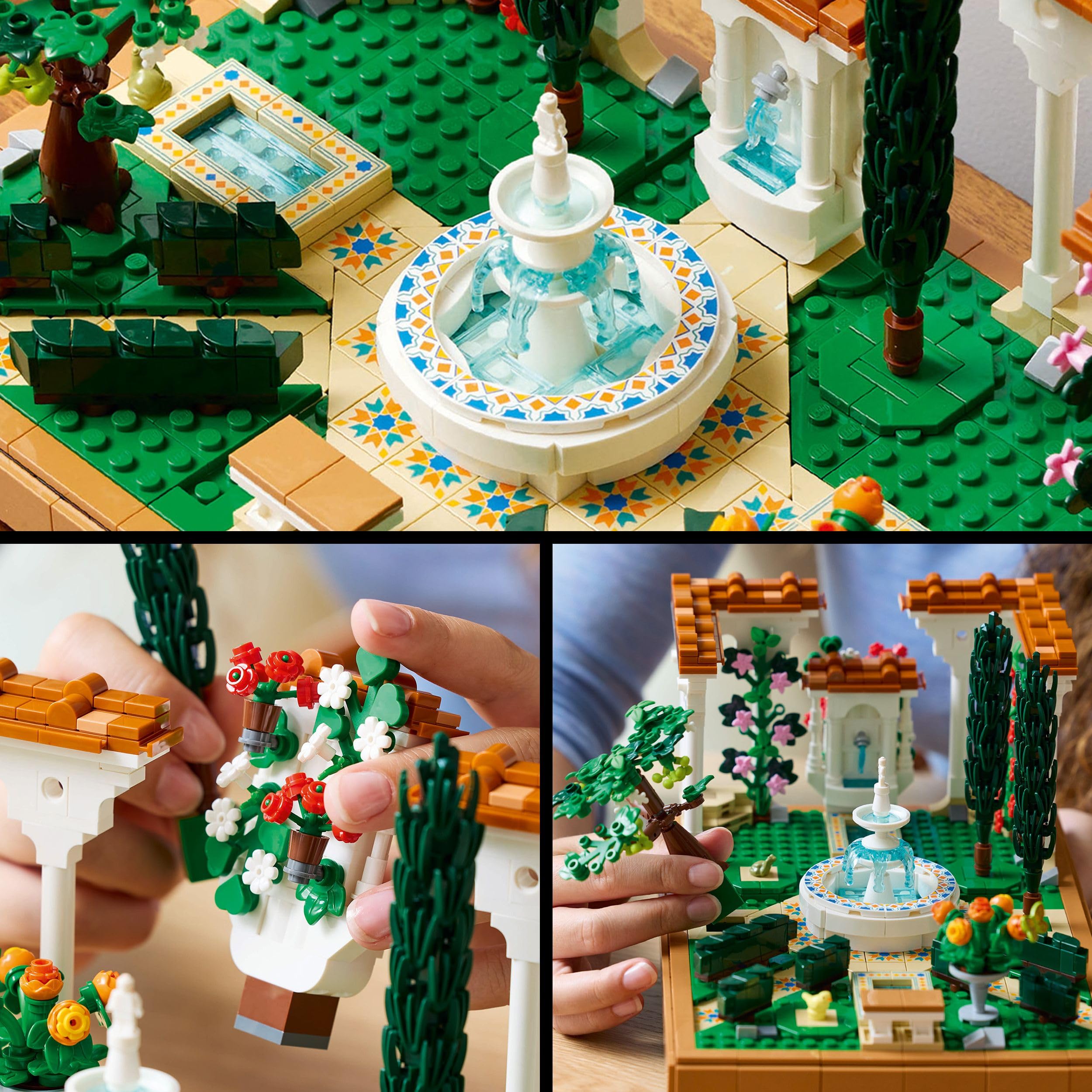 LEGO Icons Fountain Garden Building Set - 1302-Piece Decor Model for Adults 5