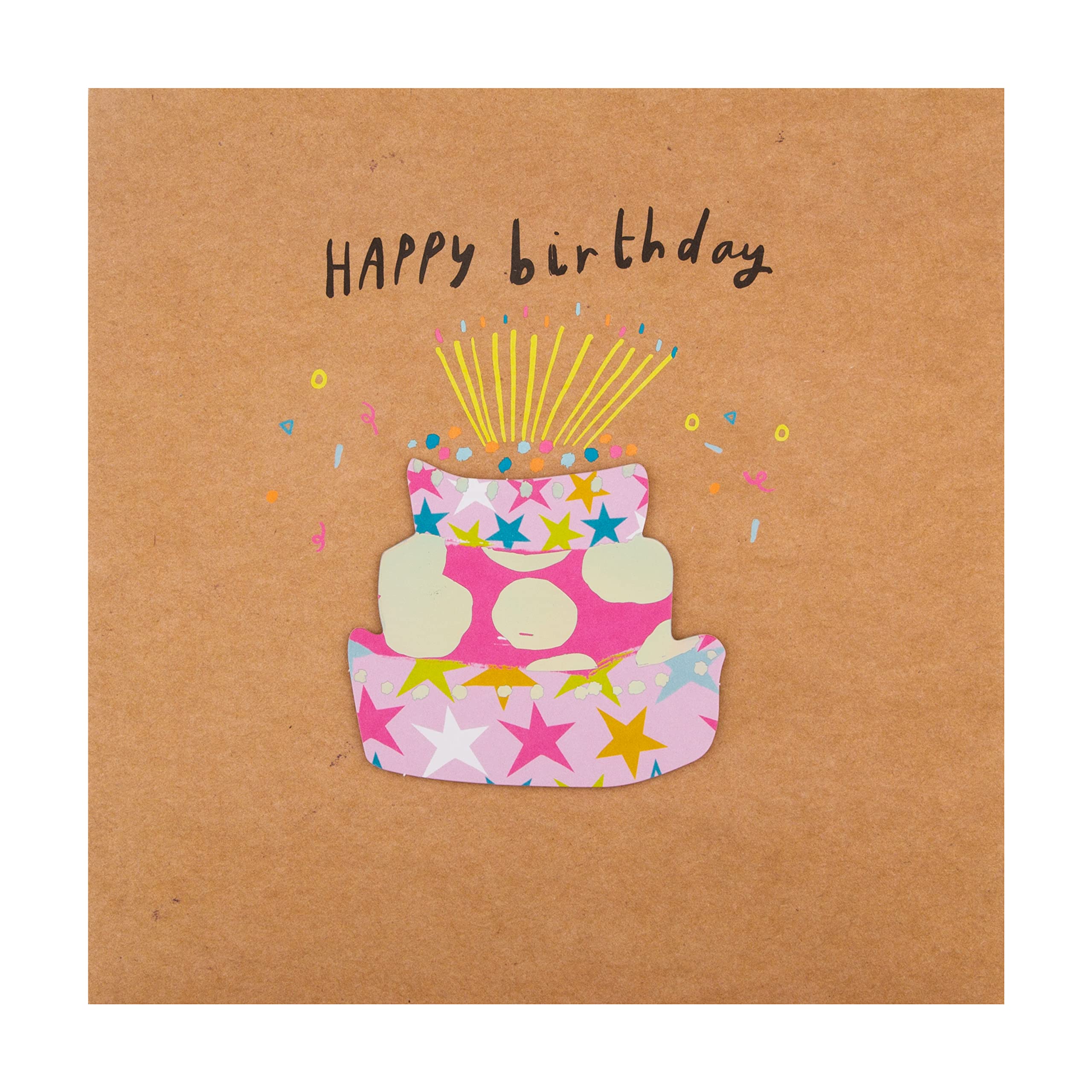 Hallmark Birthday Card - Contemporary 3D-Effect Tiered Cake Design | 19.8cm x 19.8cm 5