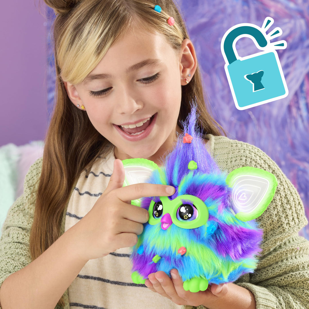 Furby Galaxy Glow in the Dark Interactive Plush Toy - English Version, 6+ Years