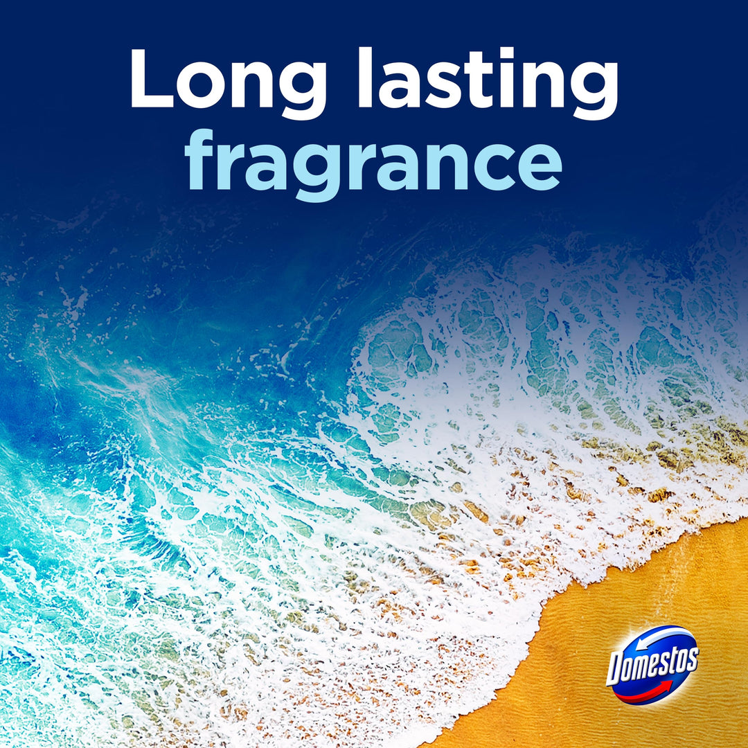 Domestos Power 5 Ocean Toilet Rim Blocks - Long-Lasting Toilet Freshener for Up to 300 Flushes