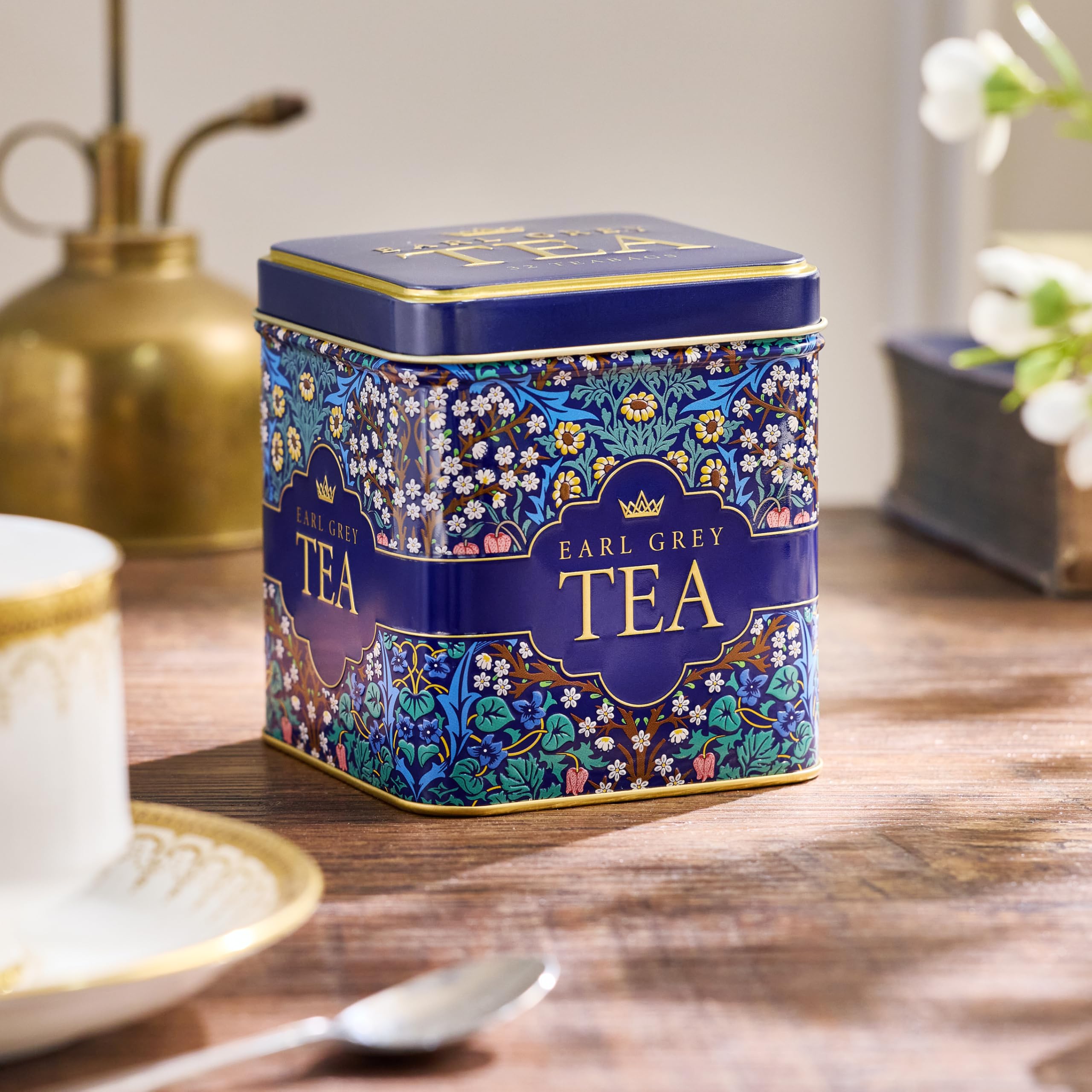 New English Teas Victorian Garden Tea Tin with 32 Earl Grey Teabags 5