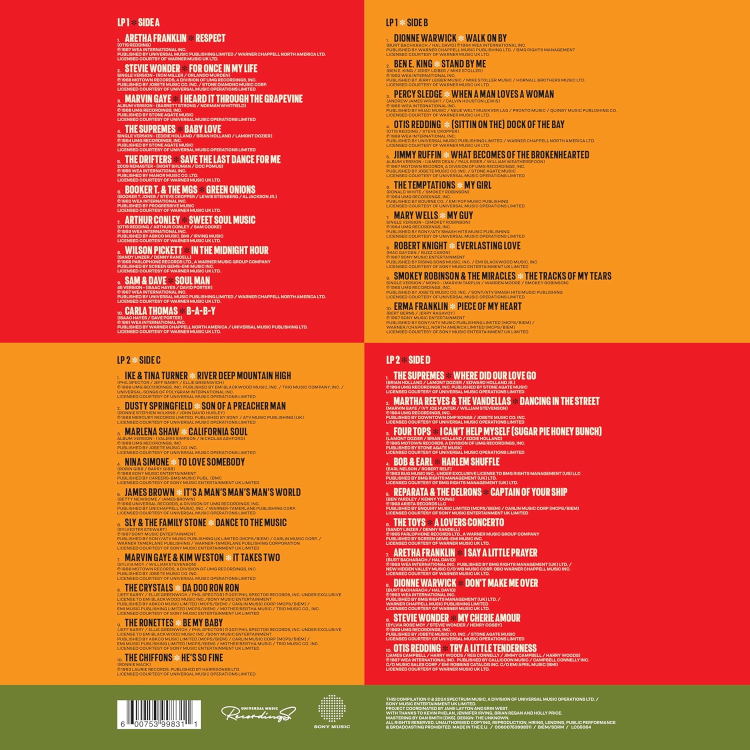 60s Soul Classics [VINYL] - Compilation Album Featuring Aretha Franklin, Marvin Gaye, Stevie Wonder 2