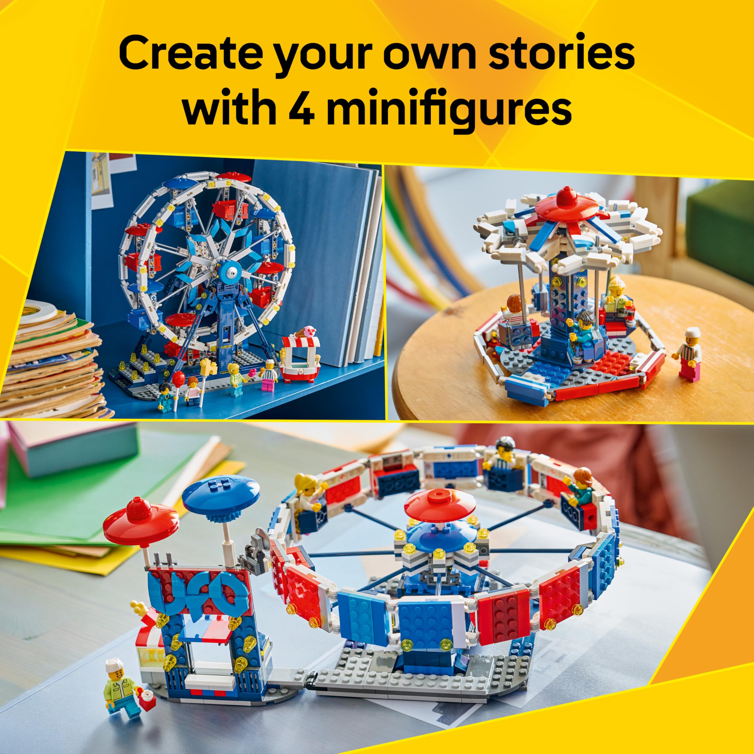 LEGO Creator 3 in 1 Iconic Ferris Wheel Building Set - 3 Amusement Park Rides, 4 Minifigures, Ages 8+ 5