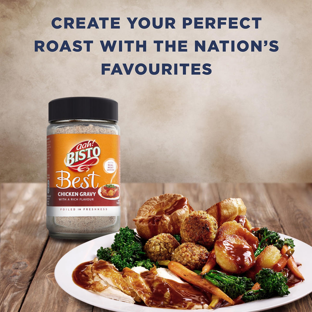 Bisto - Best Chicken Gravy Granules Made with Real Meat Juice, 230 g Jar