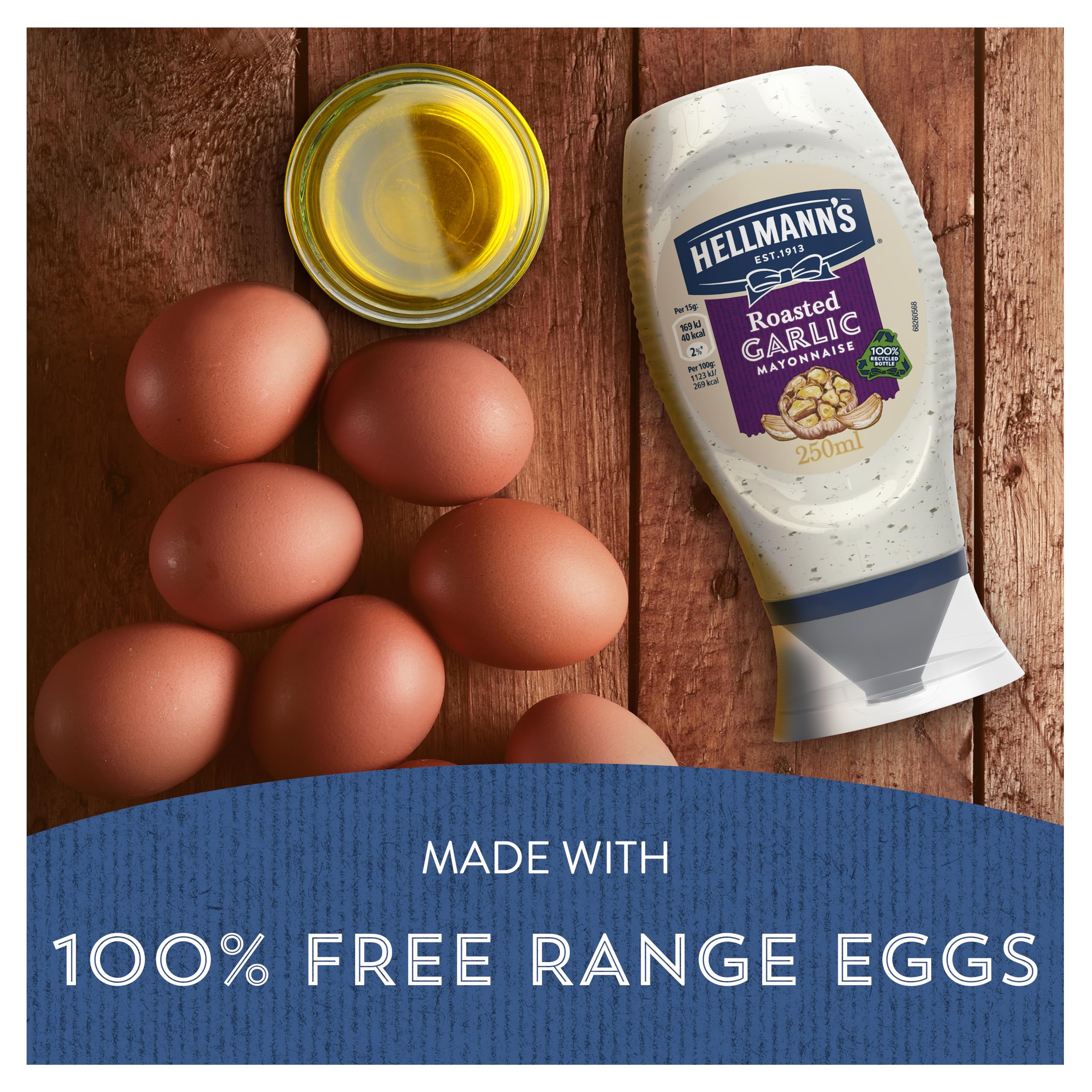 Hellmann's Roasted Garlic Mayonnaise Condiment - Squeeze Bottle (253g) 3