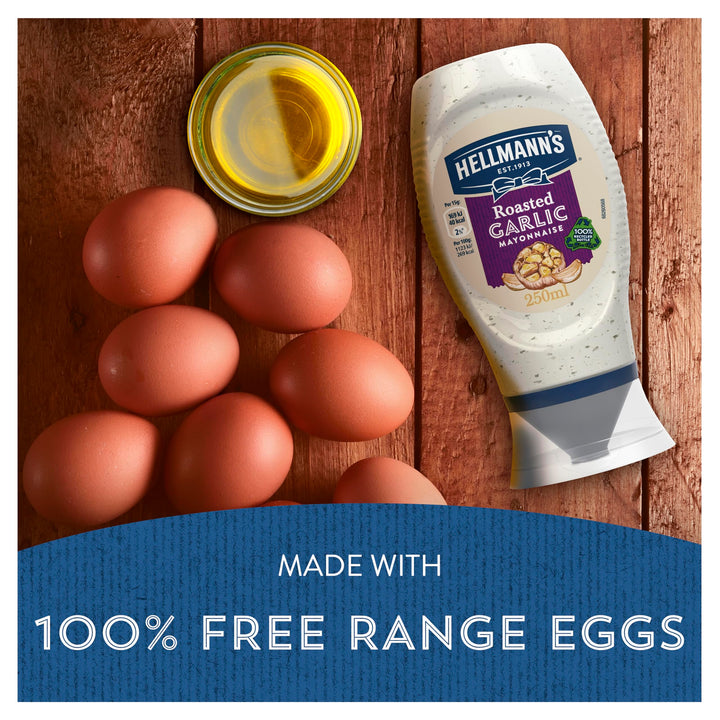 Hellmann's Roasted Garlic Mayonnaise - Creamy Garlic Flavour with 100% Recycled Bottle