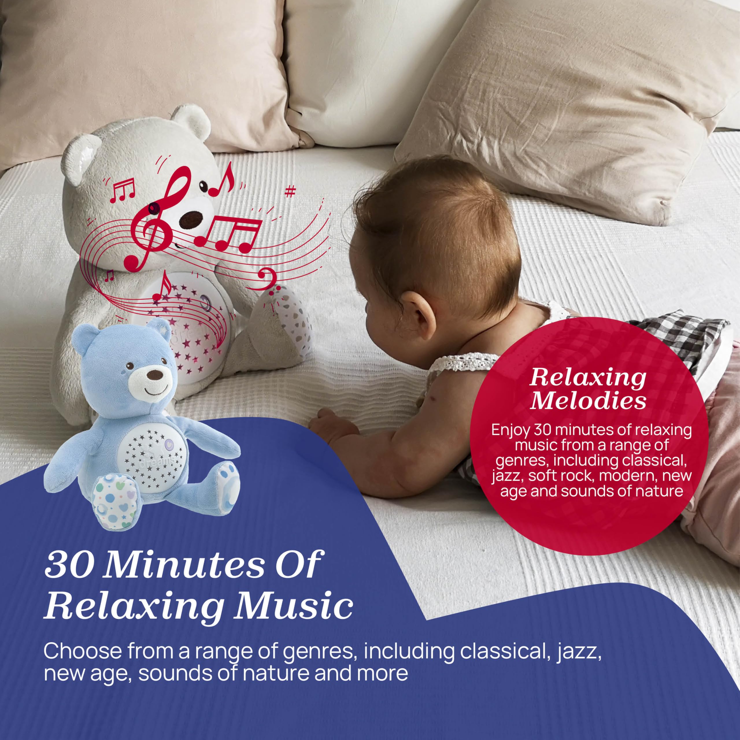 Chicco First Dreams Teddy Bear with Night Light - Musical Plush with Color-Changing Projection 8