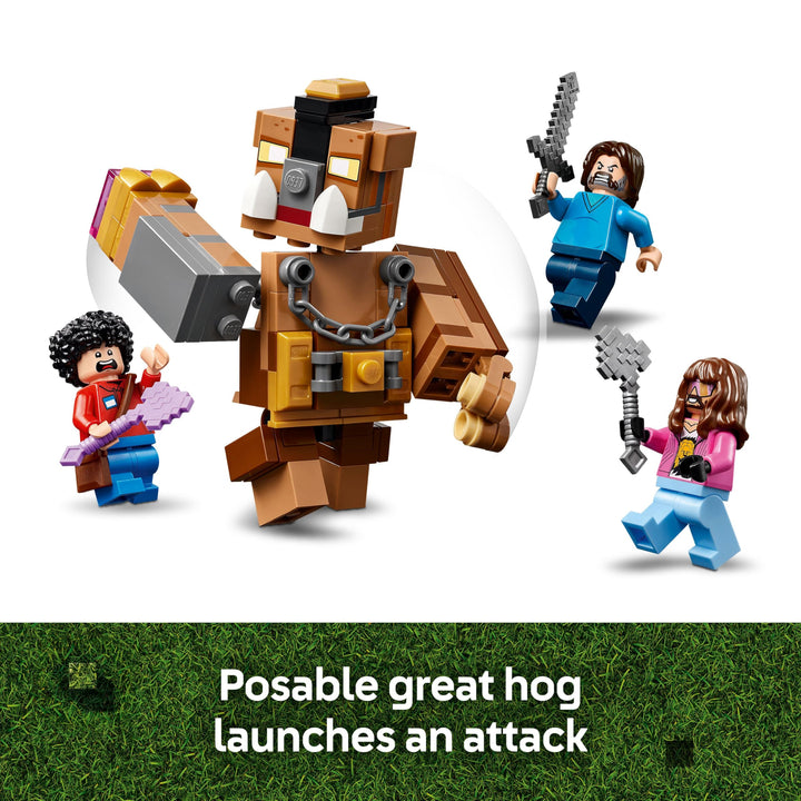 LEGO Minecraft Woodland Mansion Fighting Ring - Building Set with Steve, Garrett, Henry, Baby Zombie, Chicken Jockey, Great Hog - 491 Pieces (21272)