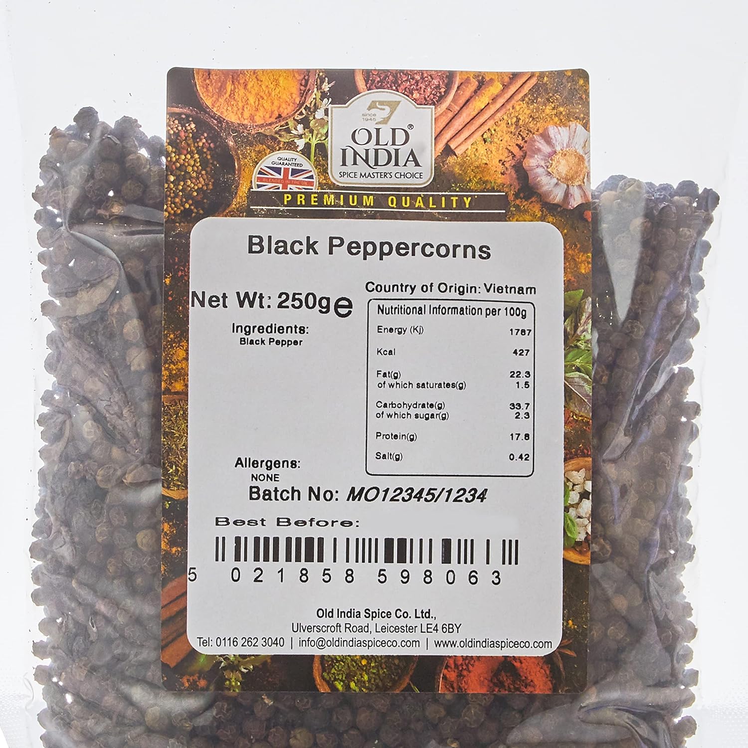 Old India Black Peppercorns 250g - Pure, Natural Spices for Cooking 3