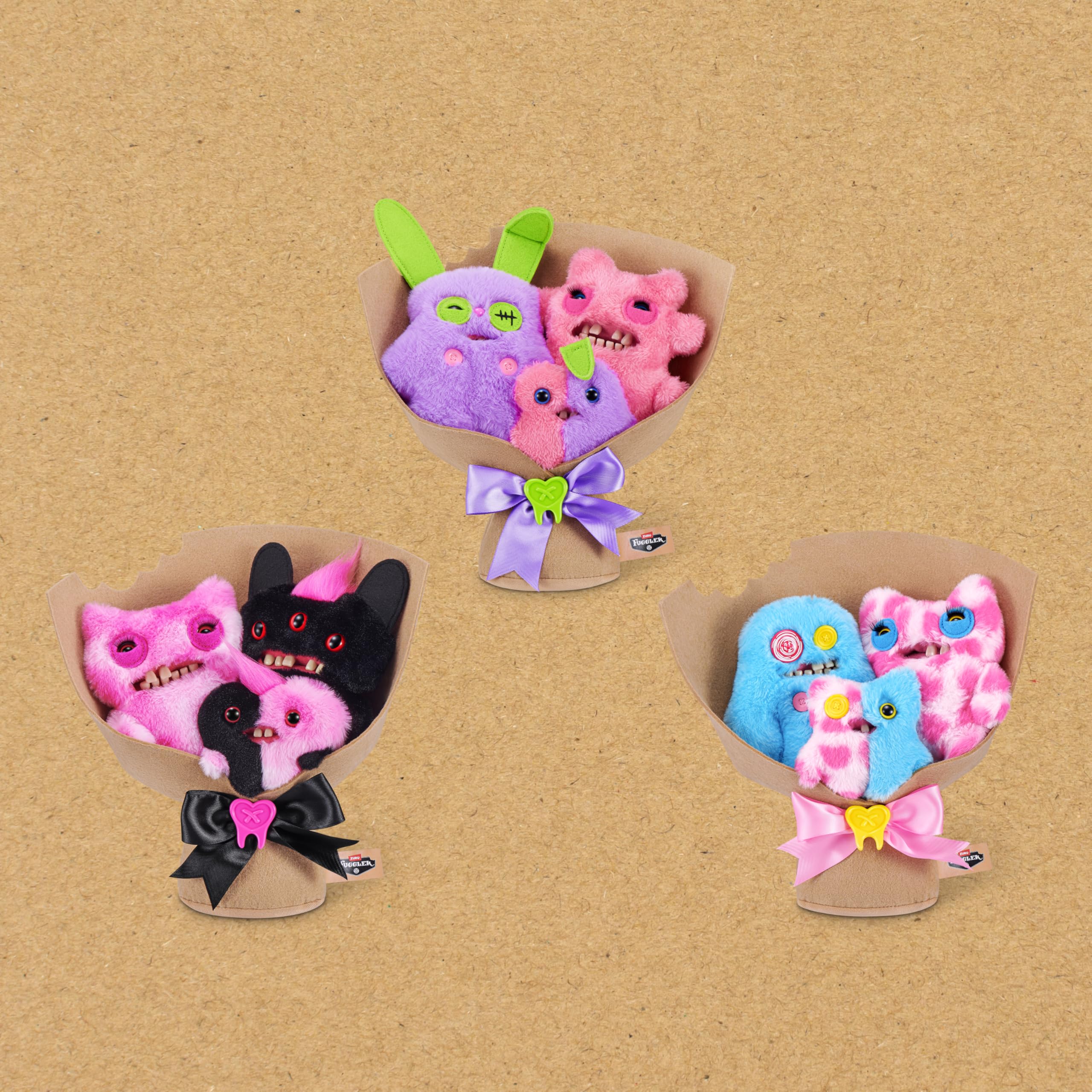 Fuggler Soft Dolls - 2 x 9 inch & 1 x 3.5 inch Collectible Plush Set | Multicolor | Polyester 5