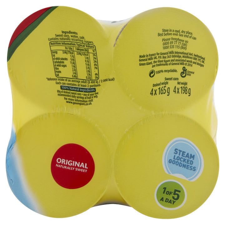Green Giant Original Sweetcorn 4x198g