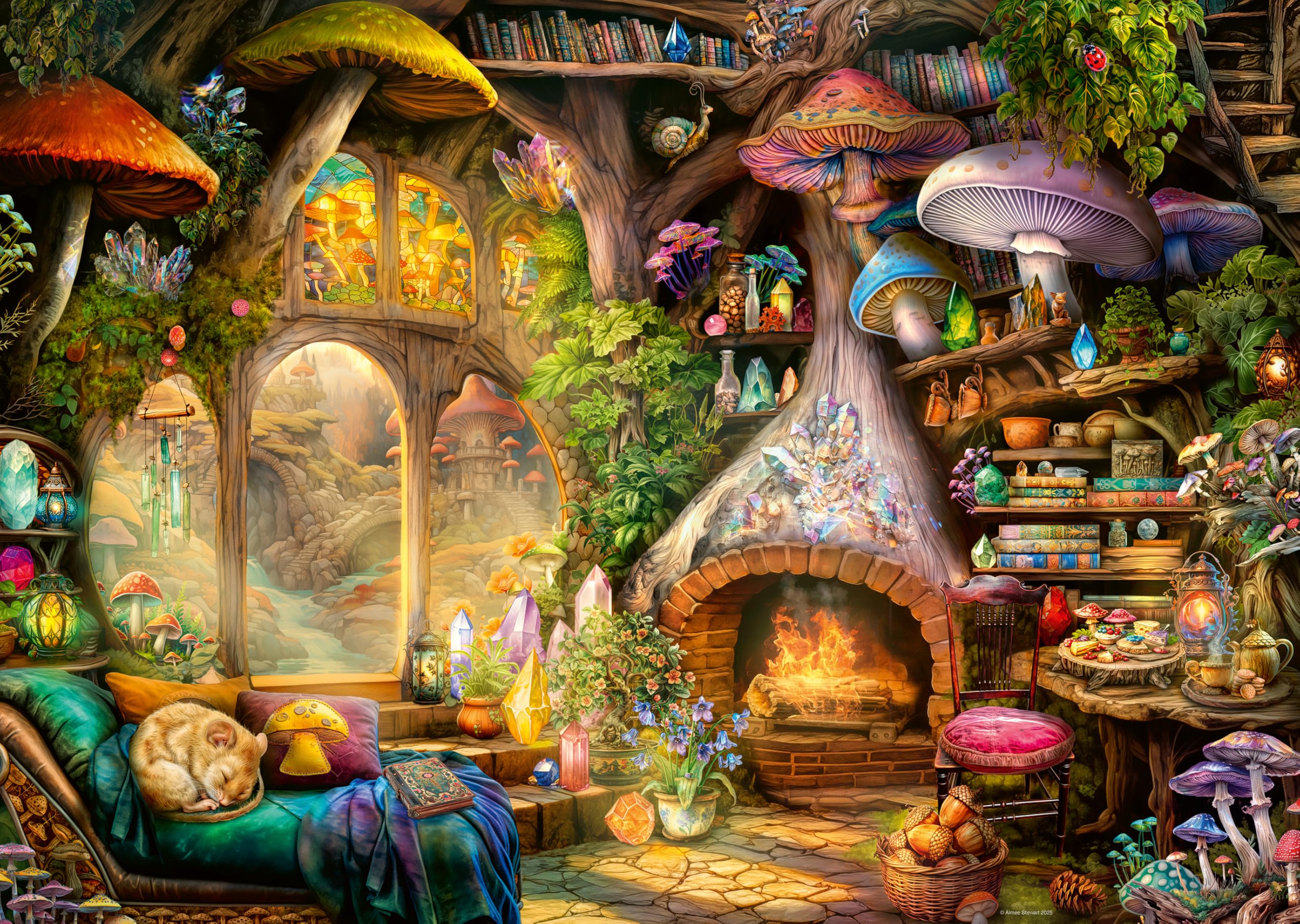 Ravensburger Mushroom Cottage 1000 Piece Jigsaw Puzzle 1