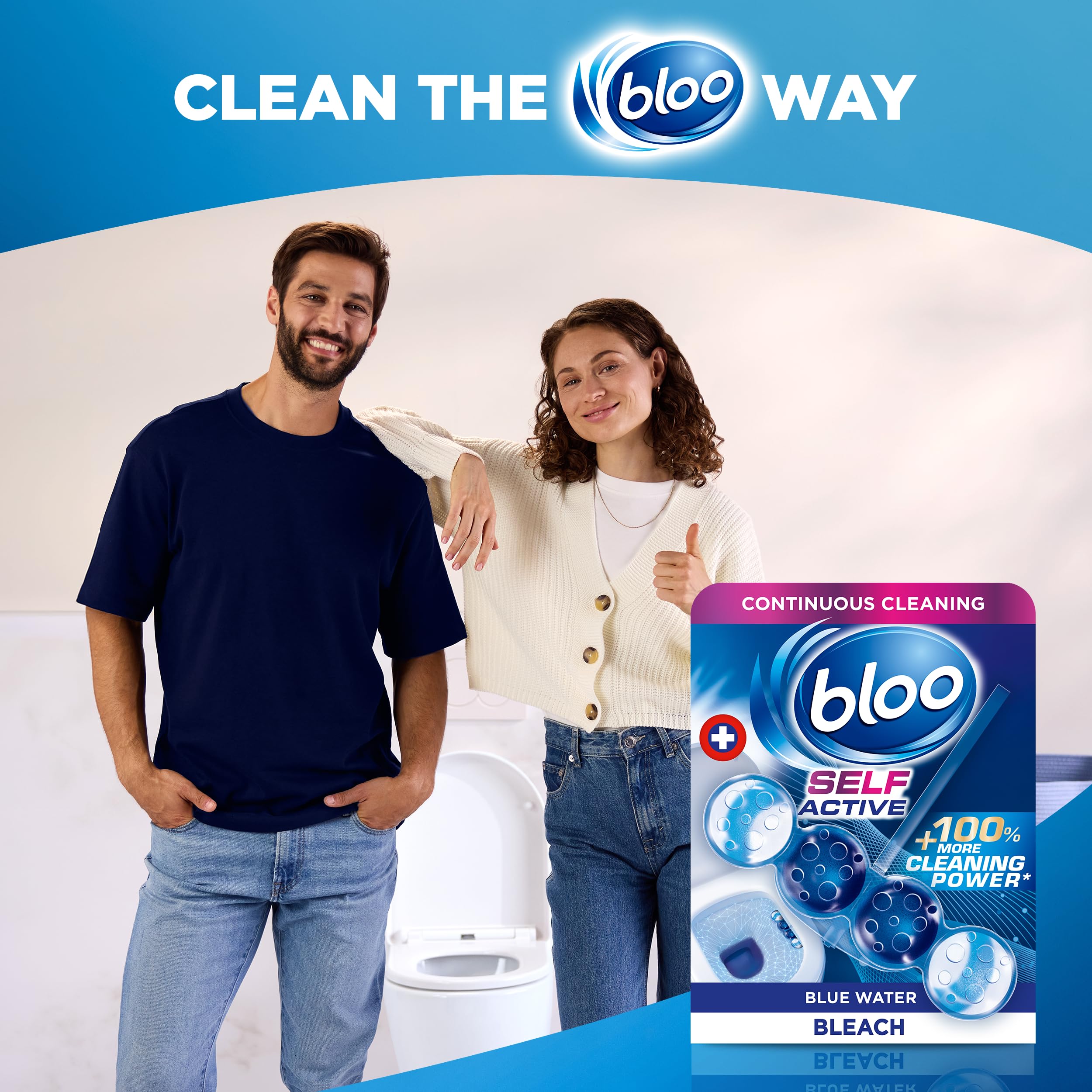 Bloo Self Active Bleach Toilet Rim Block | 4-Function Formula | Pack of 1 7