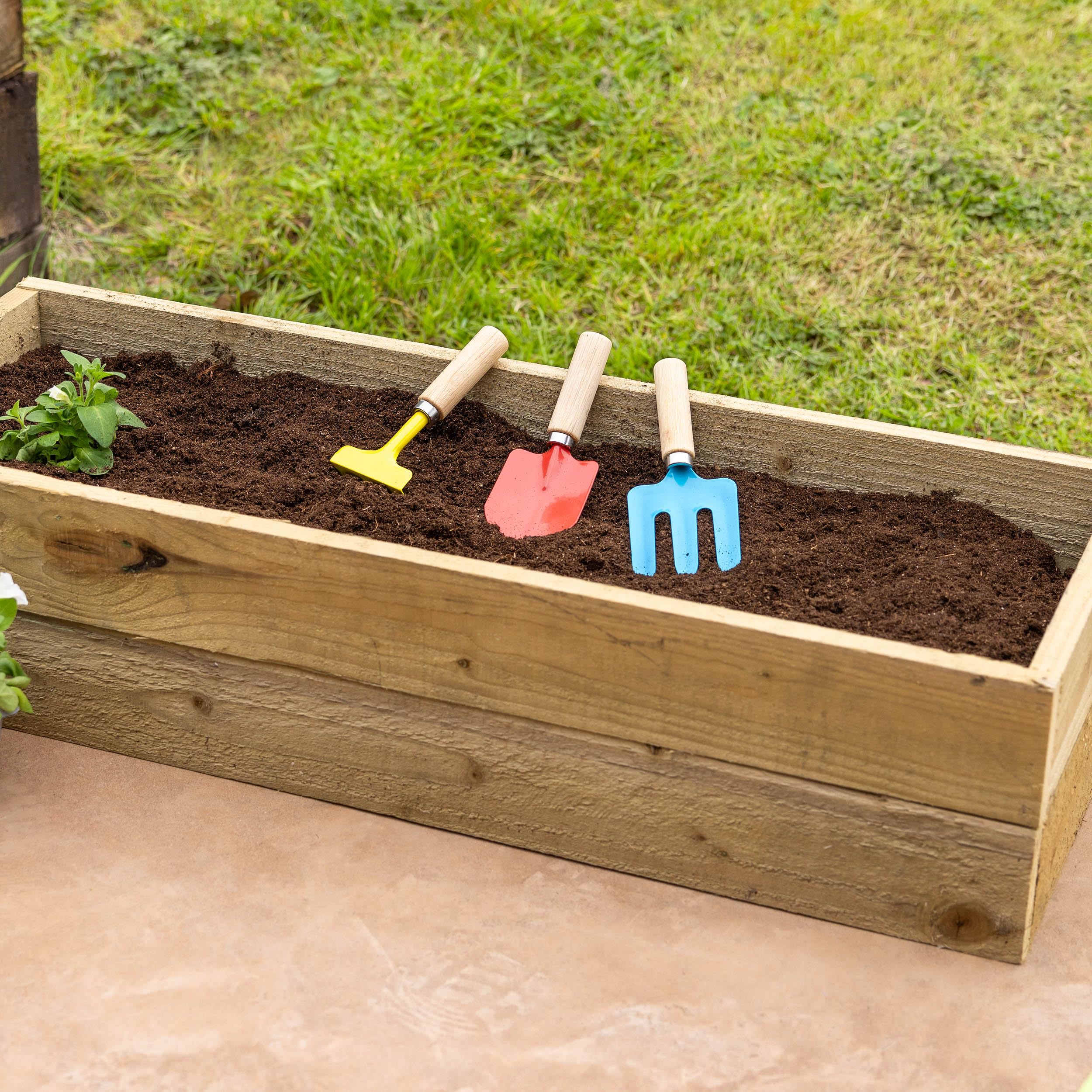 Toyrific Little Roots 3 Piece Children's Gardening Tool Set with Wooden Handles | Ages 3+ 3