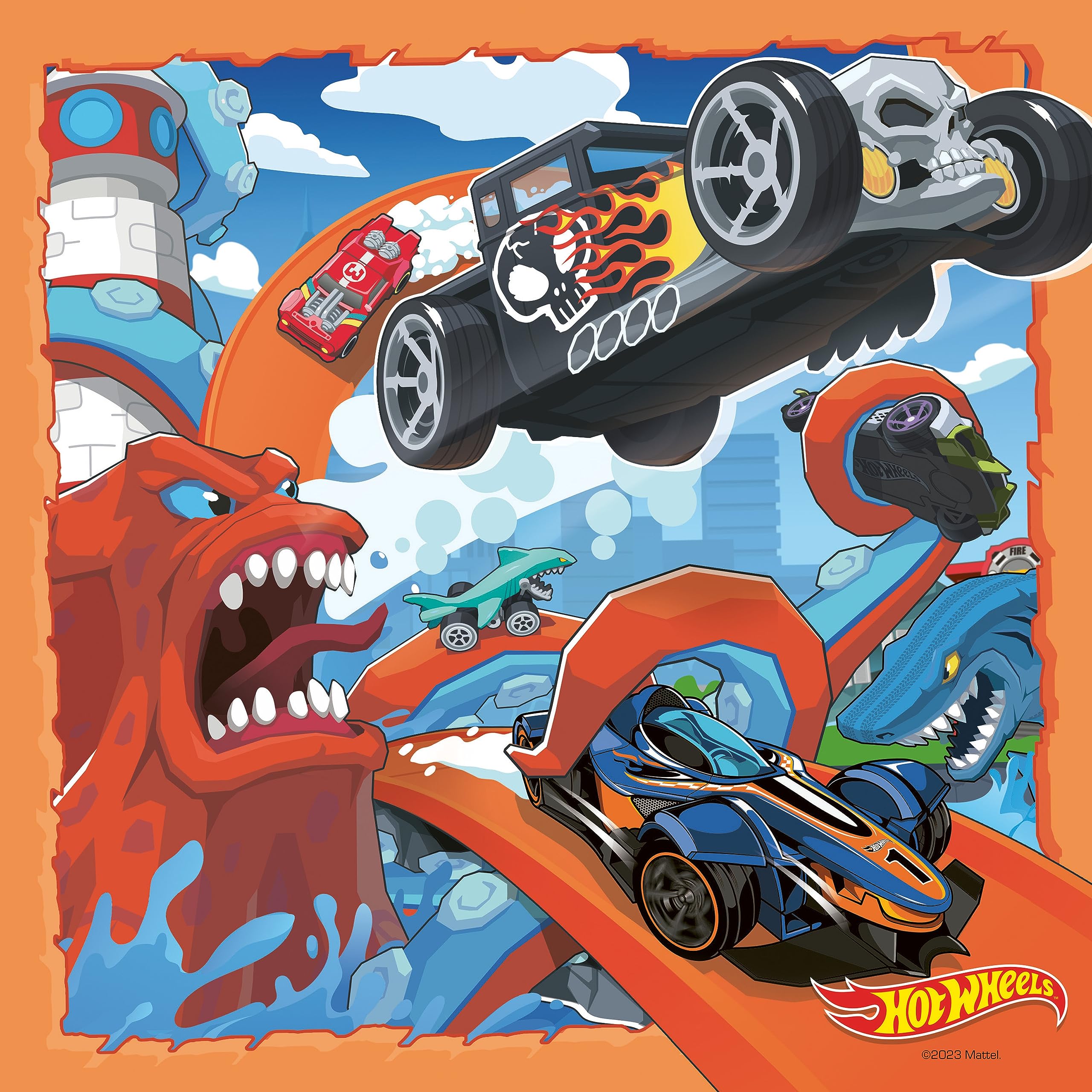 Ravensburger Hot Wheels 3x 49-Piece Jigsaw Puzzles for Kids 5 Years and Up