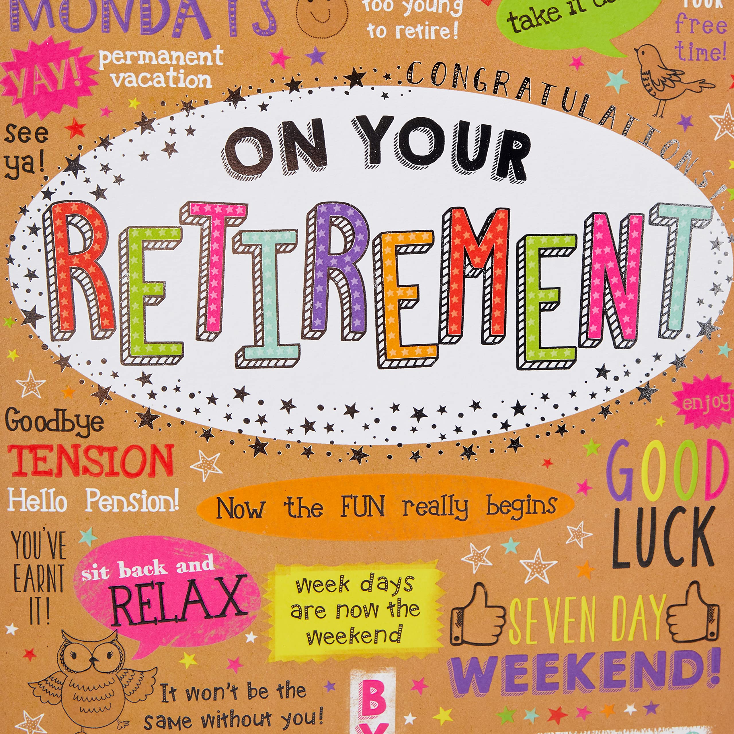 Piccadilly Greetings Retirement Card - Large 12 x 9 Inches | Blank Inside | Made in UK 5