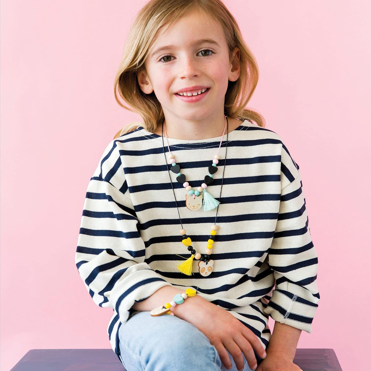 Petit Collage DIY Wood Jewellery Kit - Arts & Crafts for Kids 6+ 2