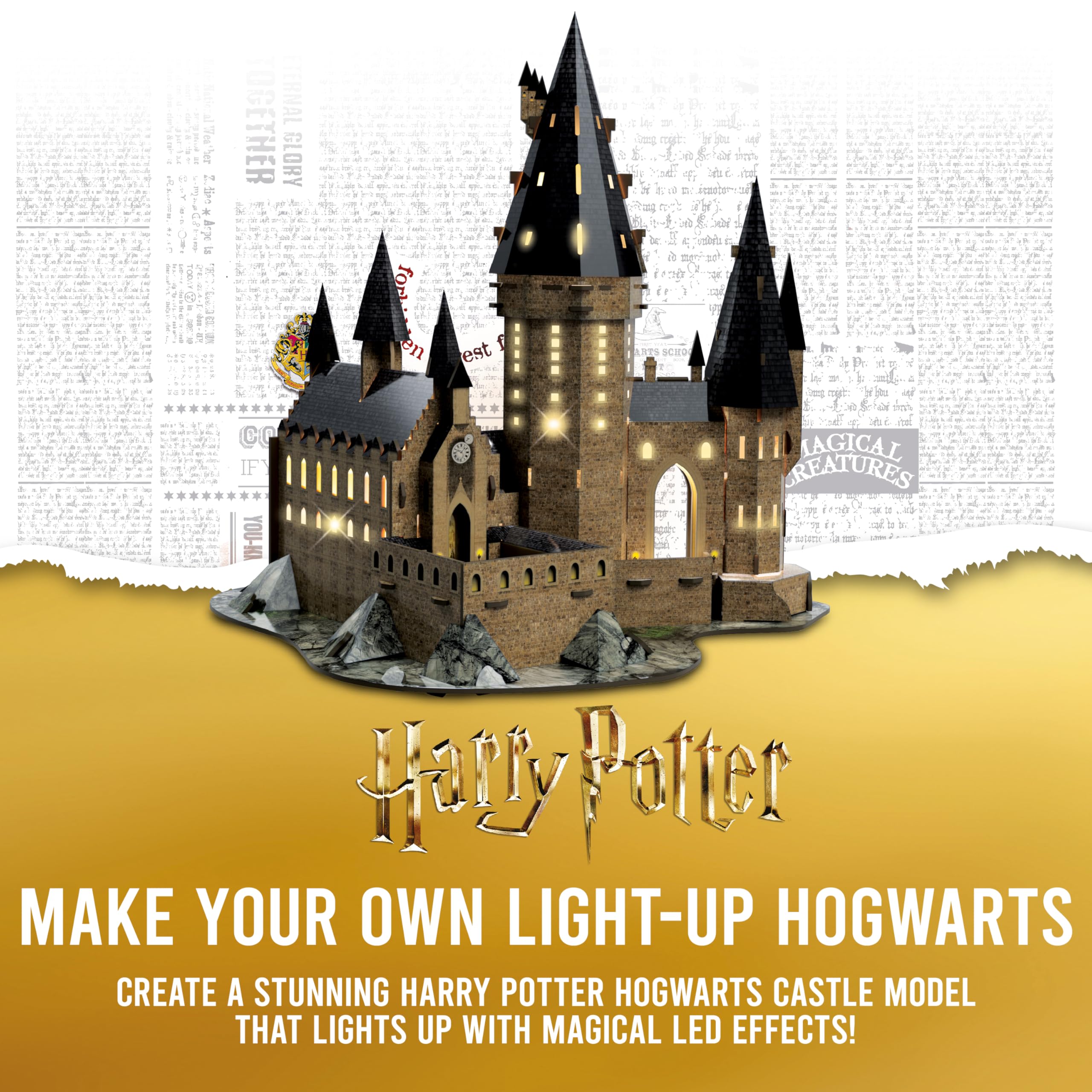 BLADEZ Harry Potter Hogwarts Castle Light-Up Papercraft Kit | 50 Pieces | Ages 6-8 | STEM Learning 3