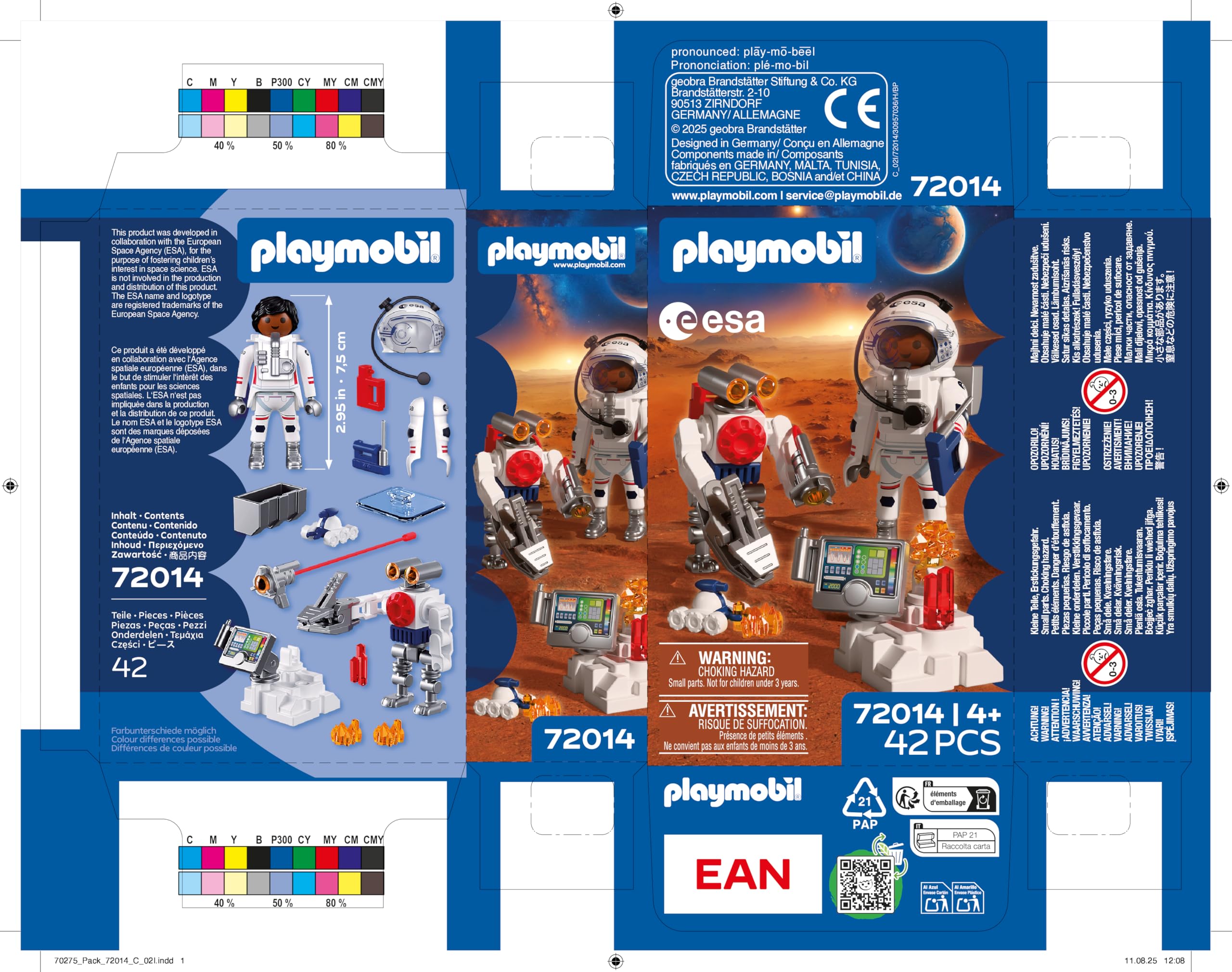 Playmobil Space ESA: Astronaut with Robot Playset | Mars Crawler | Ages 4+ | Model 72014 9