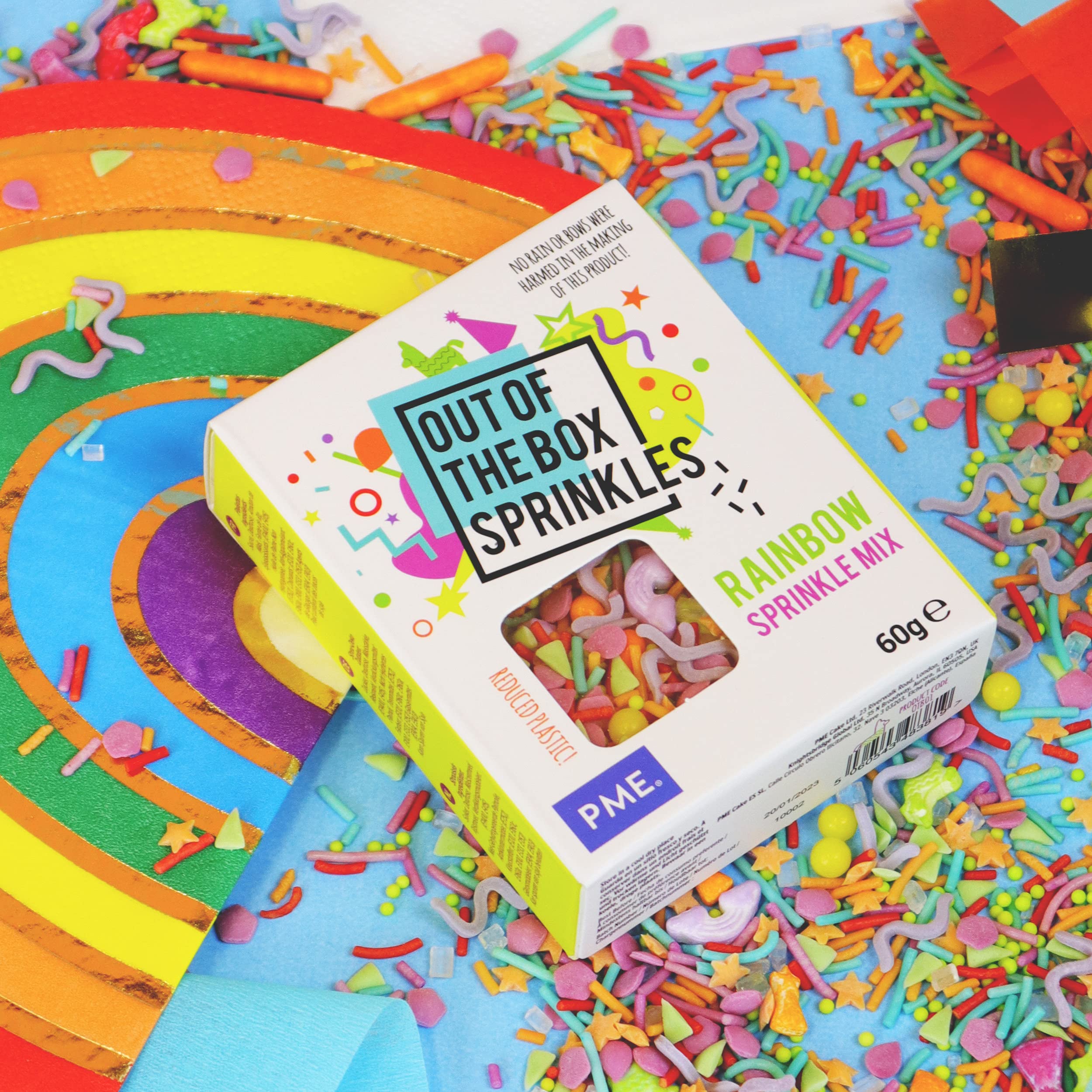 PME Out of the Box Sprinkles - Rainbow Mix | 60g Resealable Box 3