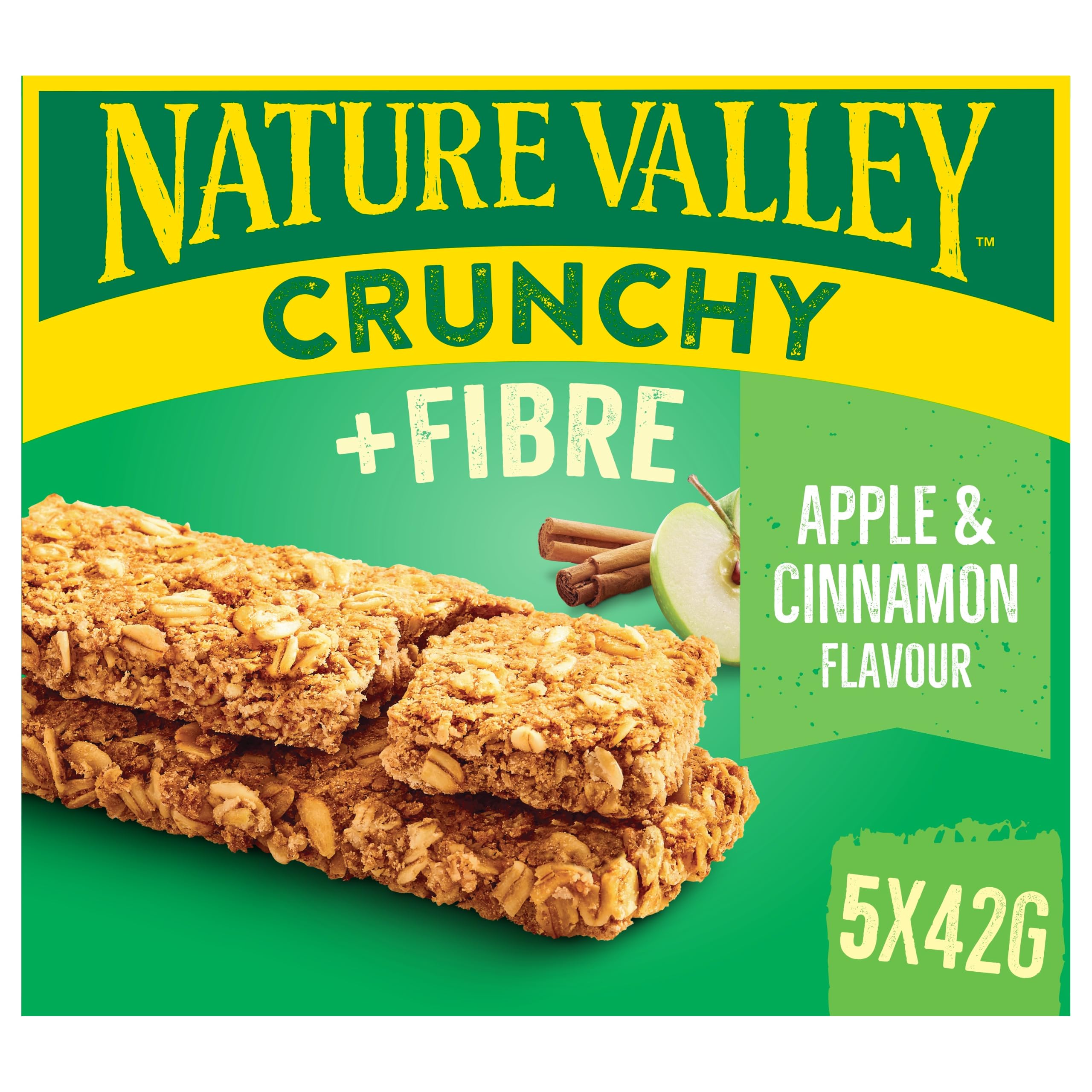 Nature Valley Crunchy Apple Cinnamon Whole Grain Oat Bars - High Fibre | 5 x 42g Bars 3