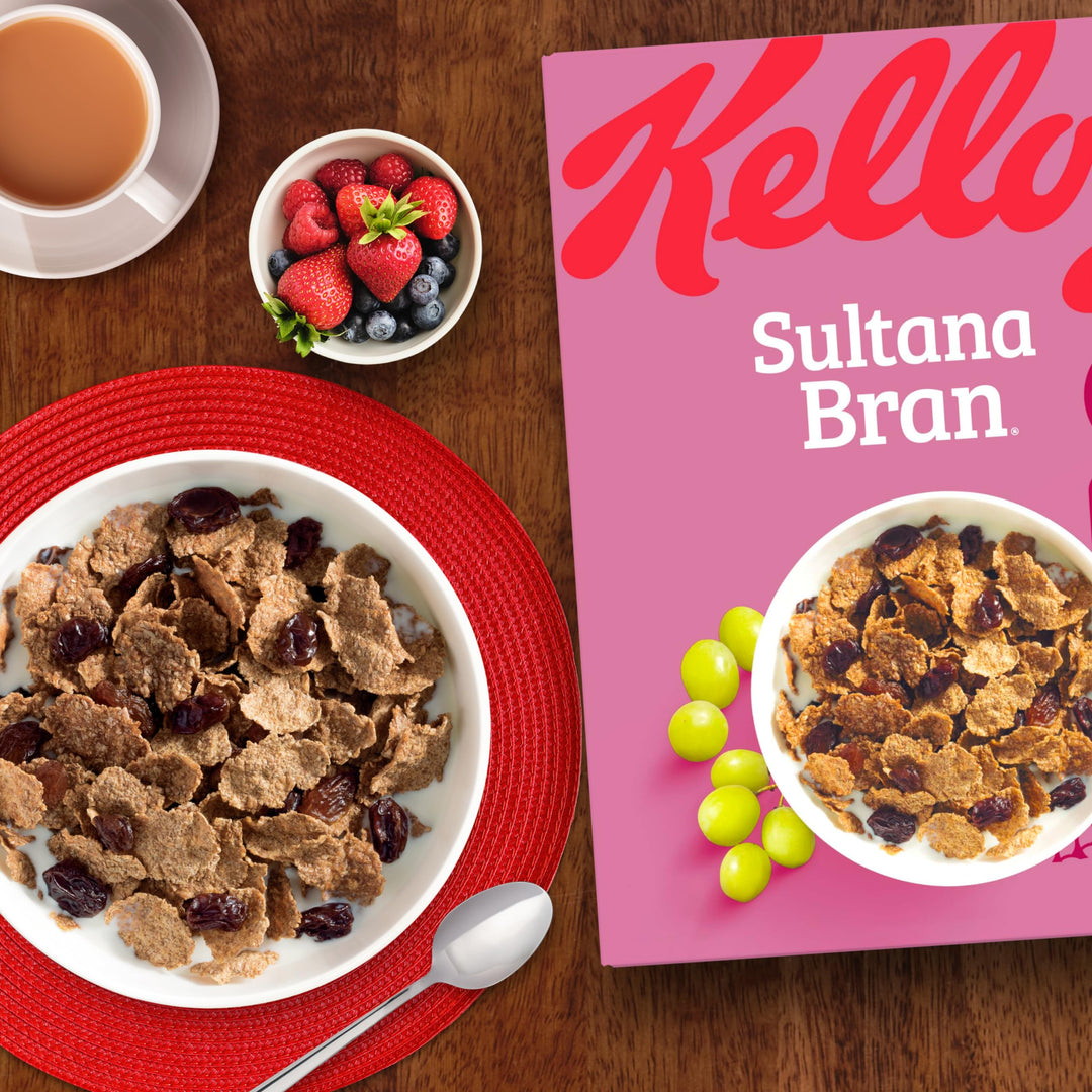 Kellogg's All-Bran Sultana Bran Cereal 500g with Whole Wheat Flakes & Sultanas