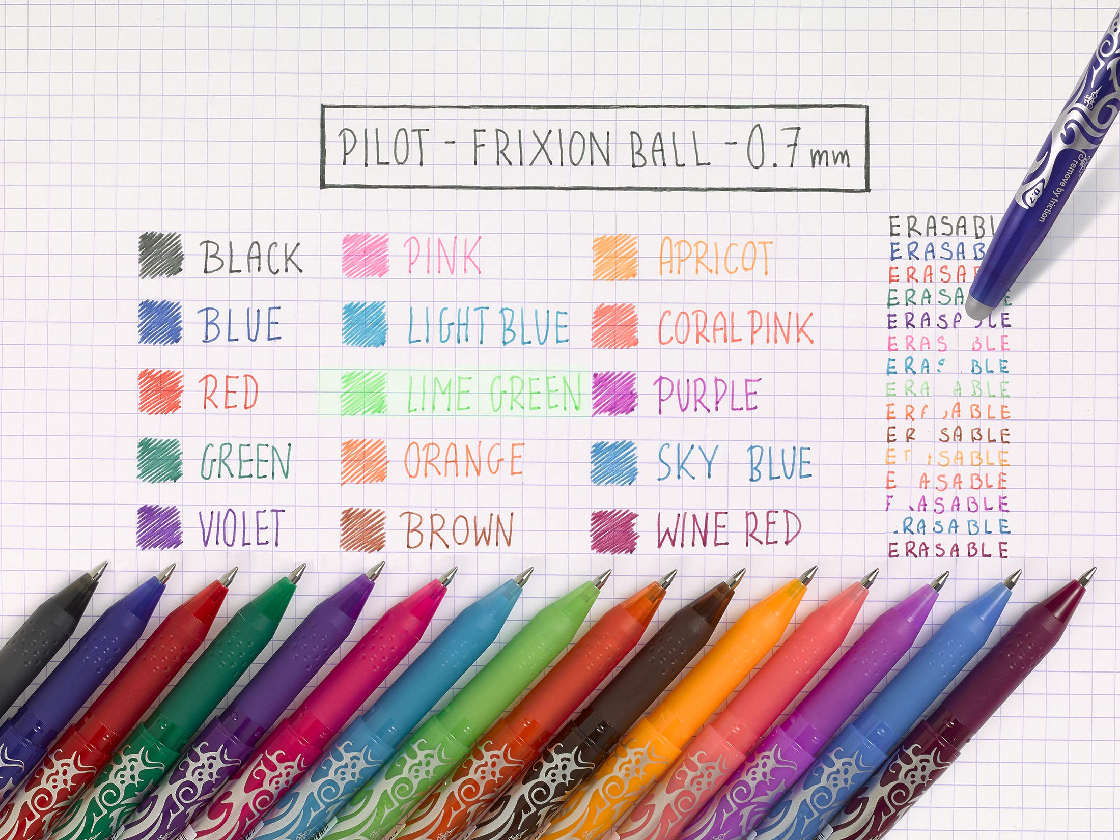 PILOT FriXion Rollerball Refill - Erasable Ink | 0.7mm Tip | 12 Pack Black 5