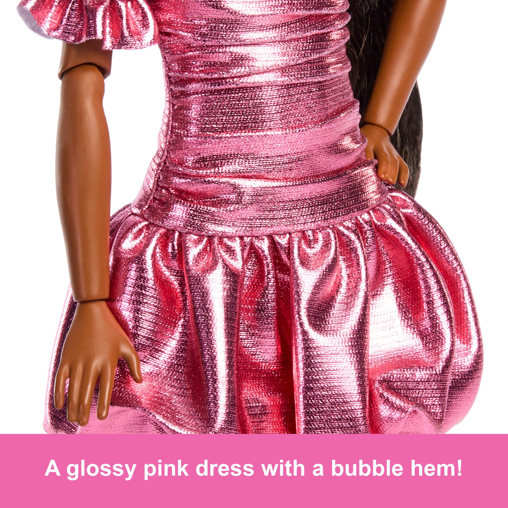 Barbie Deluxe Style Doll #6 - Metallic Coral Pink Dress | 12 Inches | Ages 4+ 2