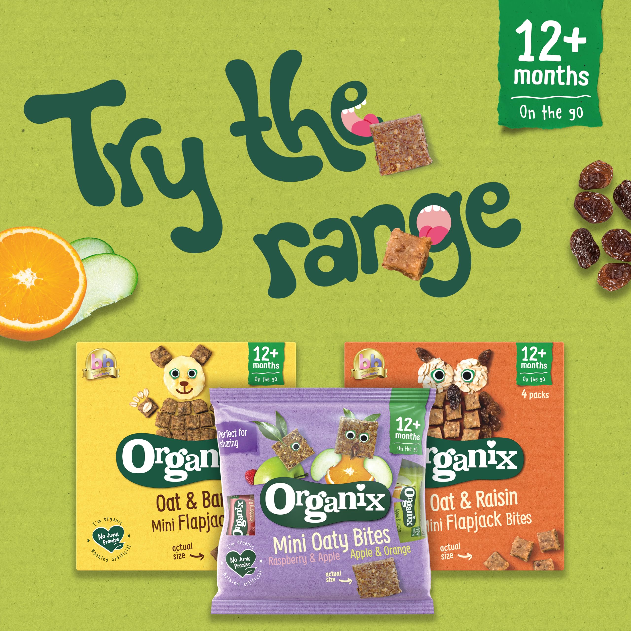 Organix Organic Oat & Banana Flapjacks for Toddlers, Sugar-Free, 4 x 20g Mini Snack Bites 5