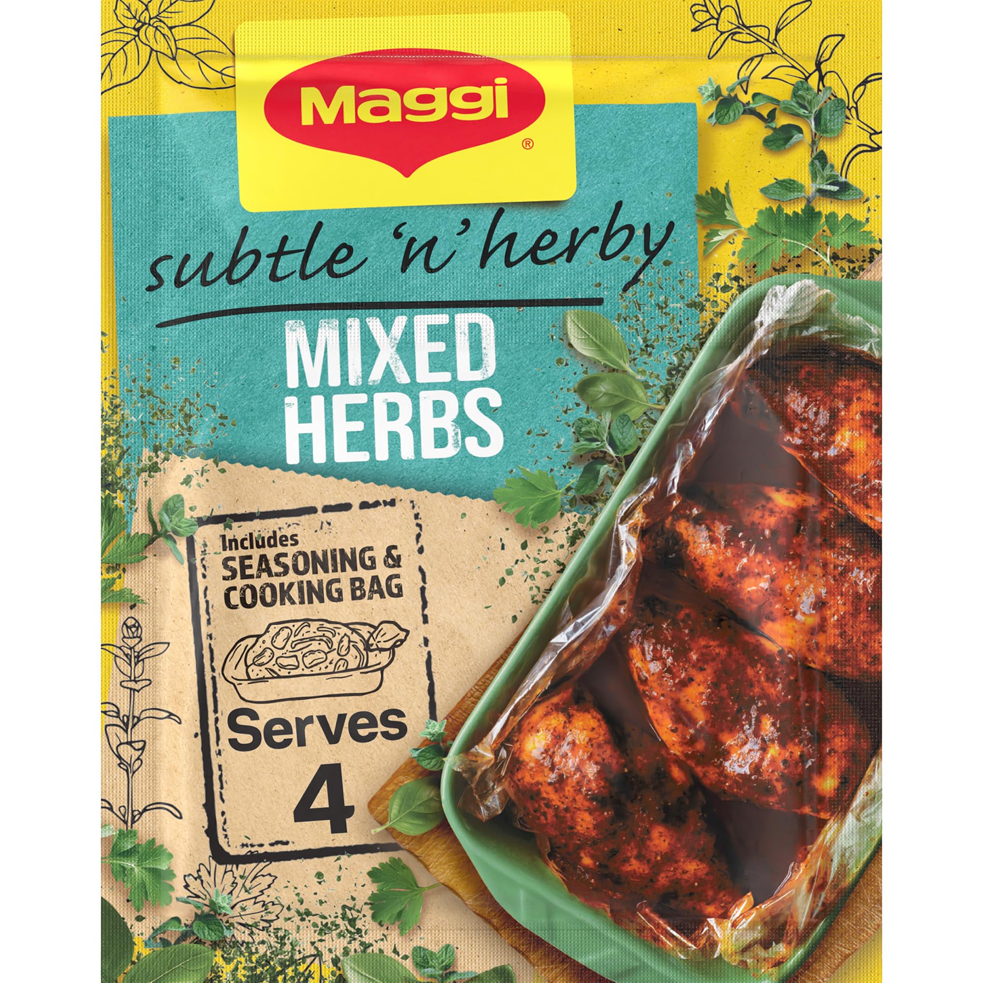 MAGGI So Juicy Mixed Herbs Hähnchengewürz mit Kochbeutel, 30g 6