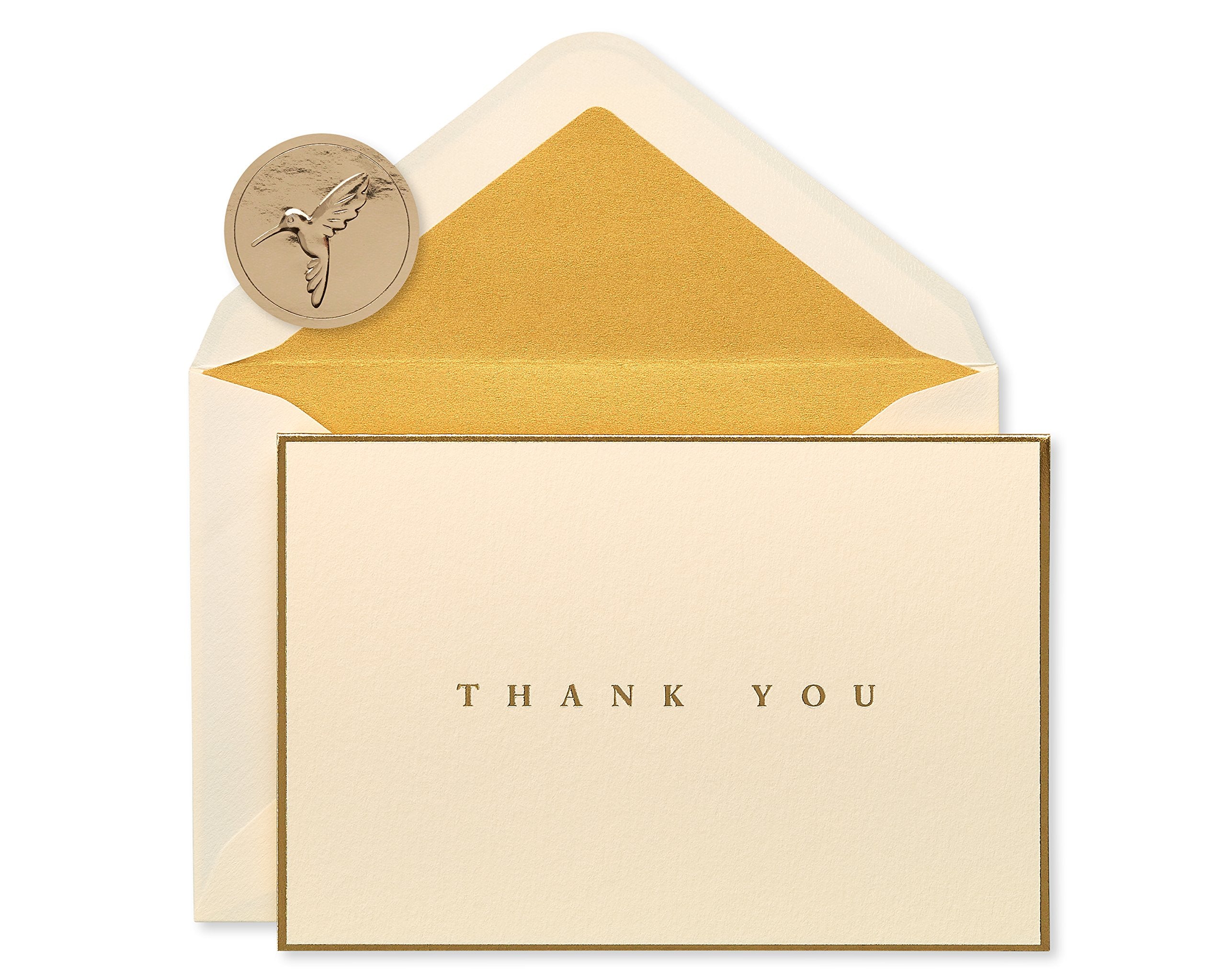 Papyrus Thank You Cards with Gold Border and Cream Envelopes - 16 Count 1