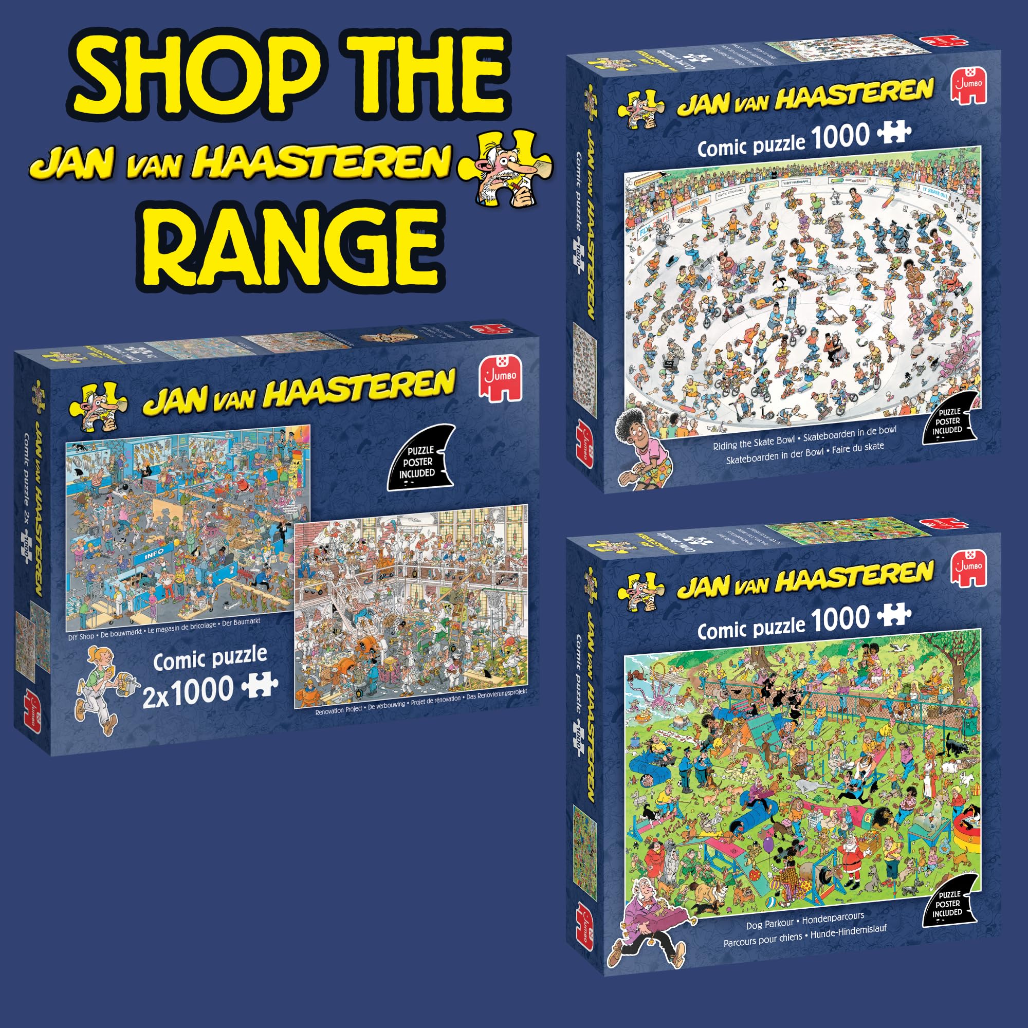 Jan van Haasteren Dog Parkour - 1000 Piece Adult Jigsaw Puzzle | 68 x 49 cm 4