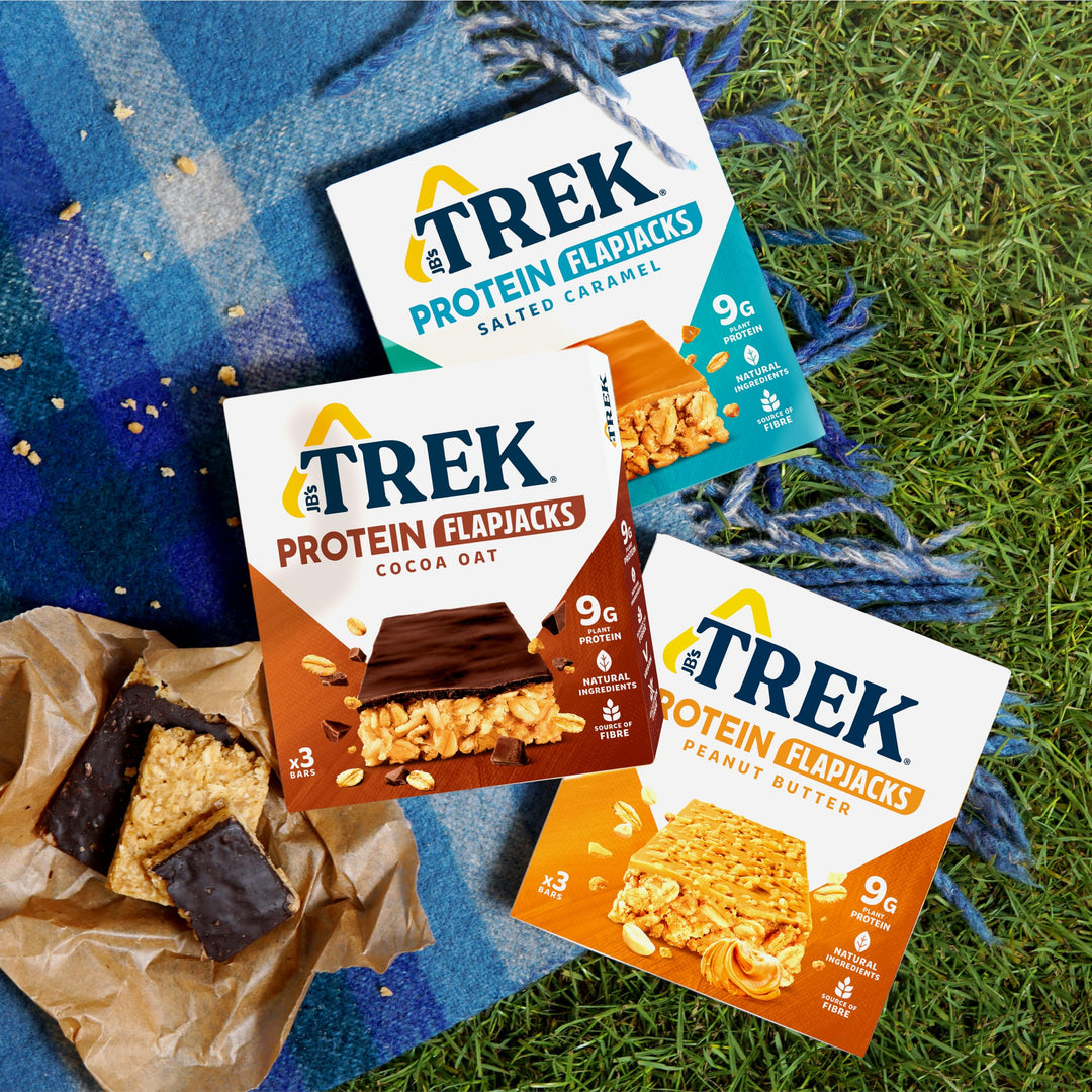 TREK High Protein Flapjack Variety Pack - Gluten Free - Plant Based - Vegan - 800g