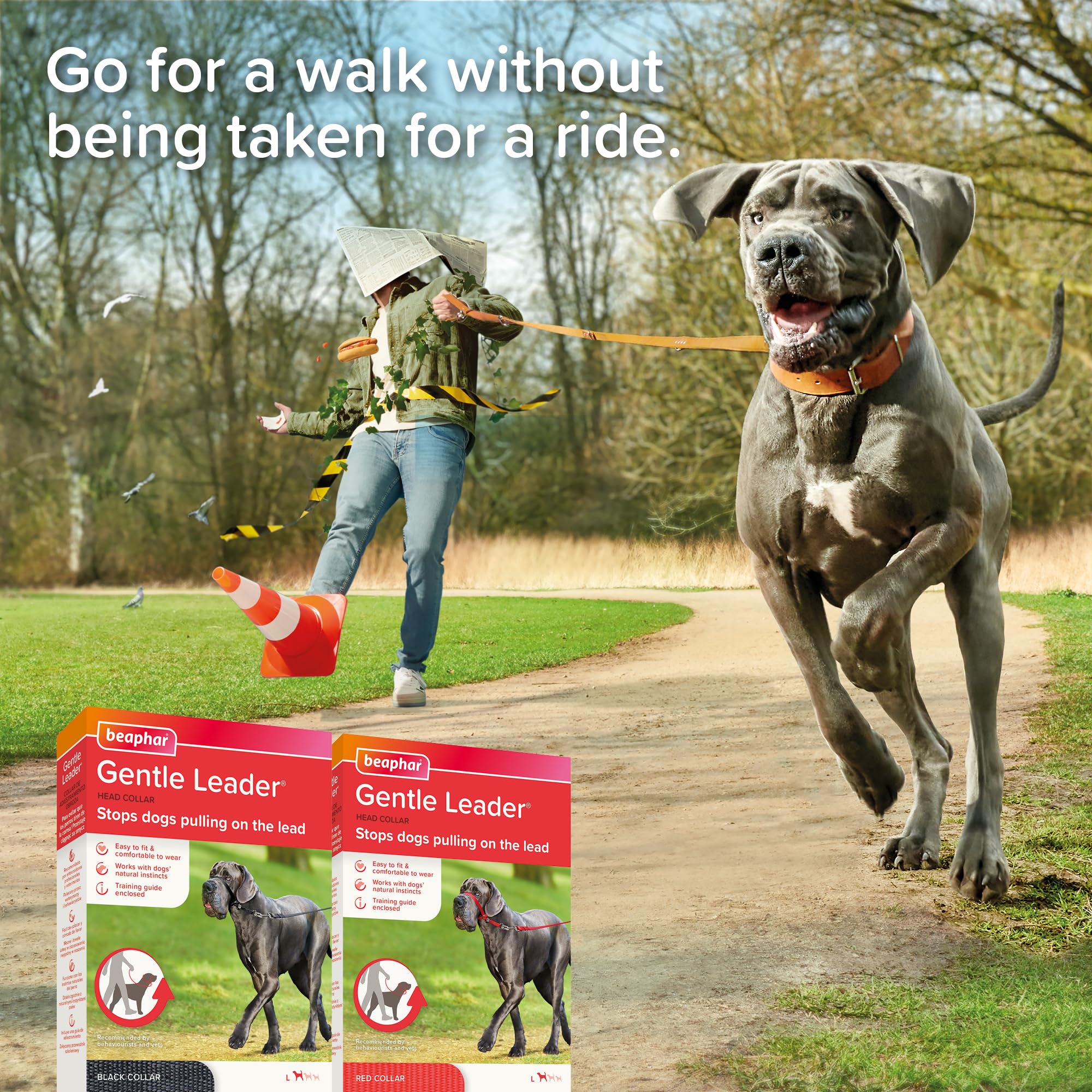 Beaphar Gentle Leader Headcollar - Stops Pulling | Large Dogs | Red 8