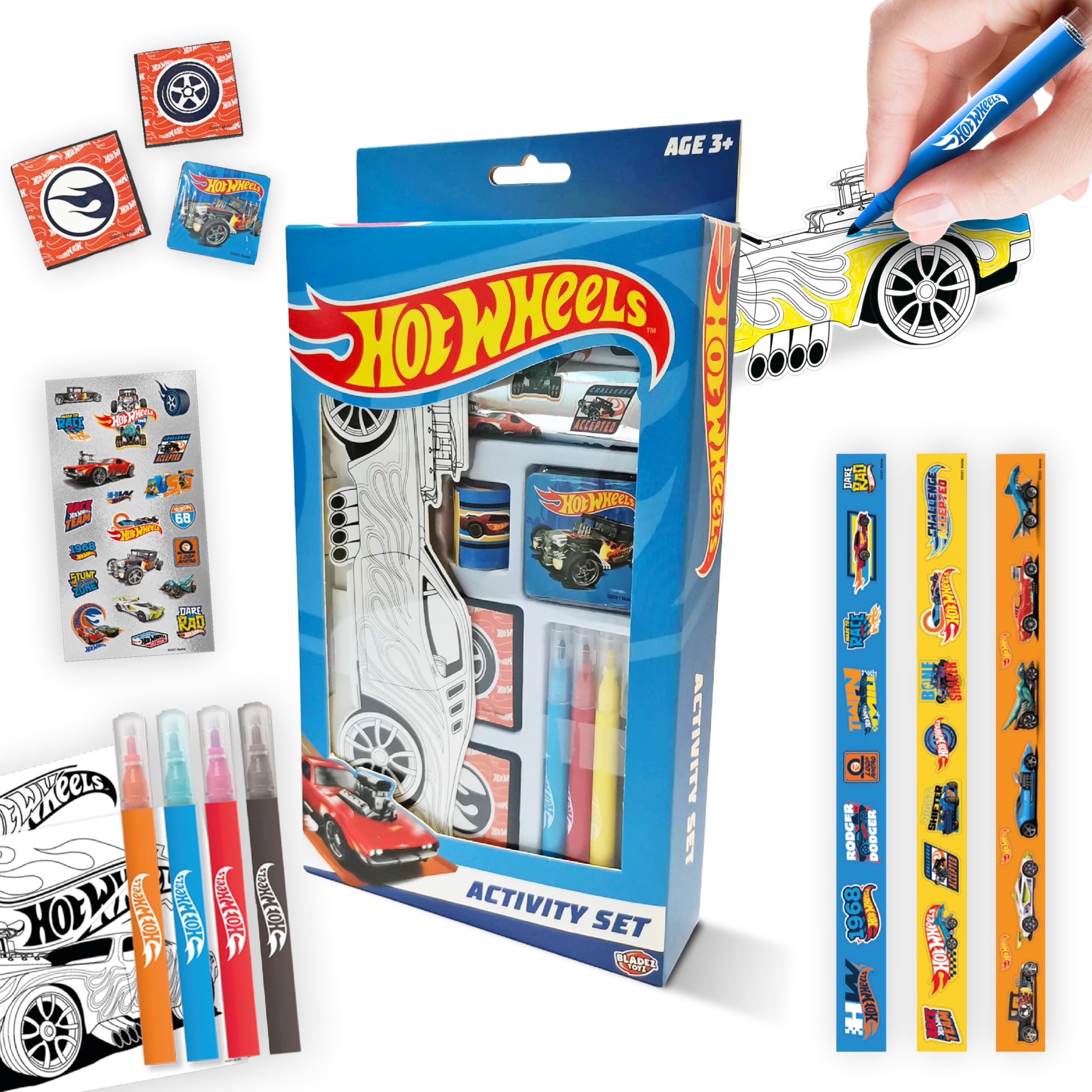 BLADEZ Hot Wheels Activity Set - 150+ Pieces Craft Kit | Customizable Racer | Ages 3+ 1