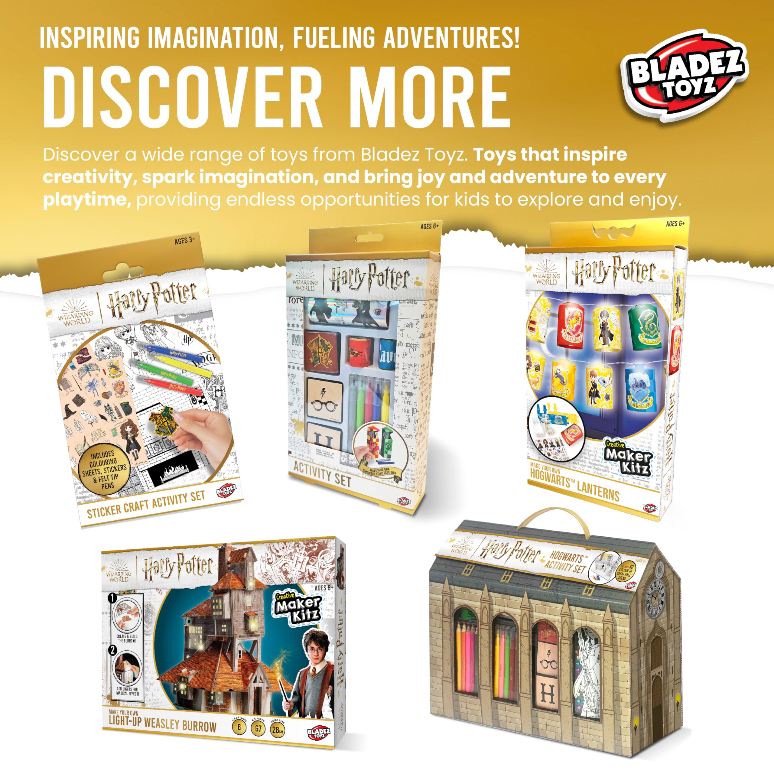 BLADEZ Harry Potter Hogwarts Castle Light-Up Papercraft Kit | 50 Pieces | Ages 6-8 | STEM Learning 7