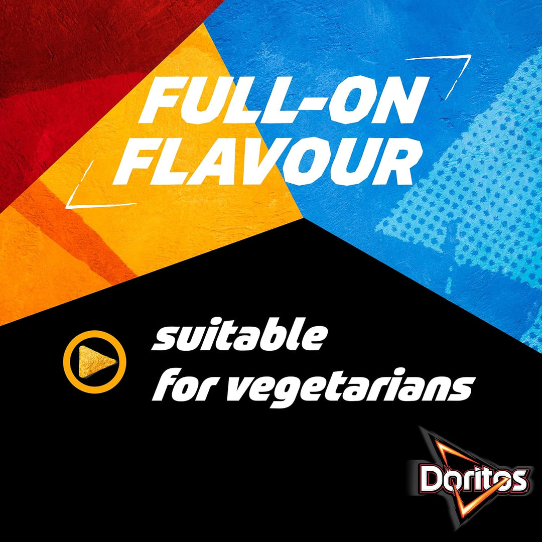 Doritos Tangy Cheese Tortilla Chips, 40g (Case of 32) - Bold Flavour, Vegetarian Crisps