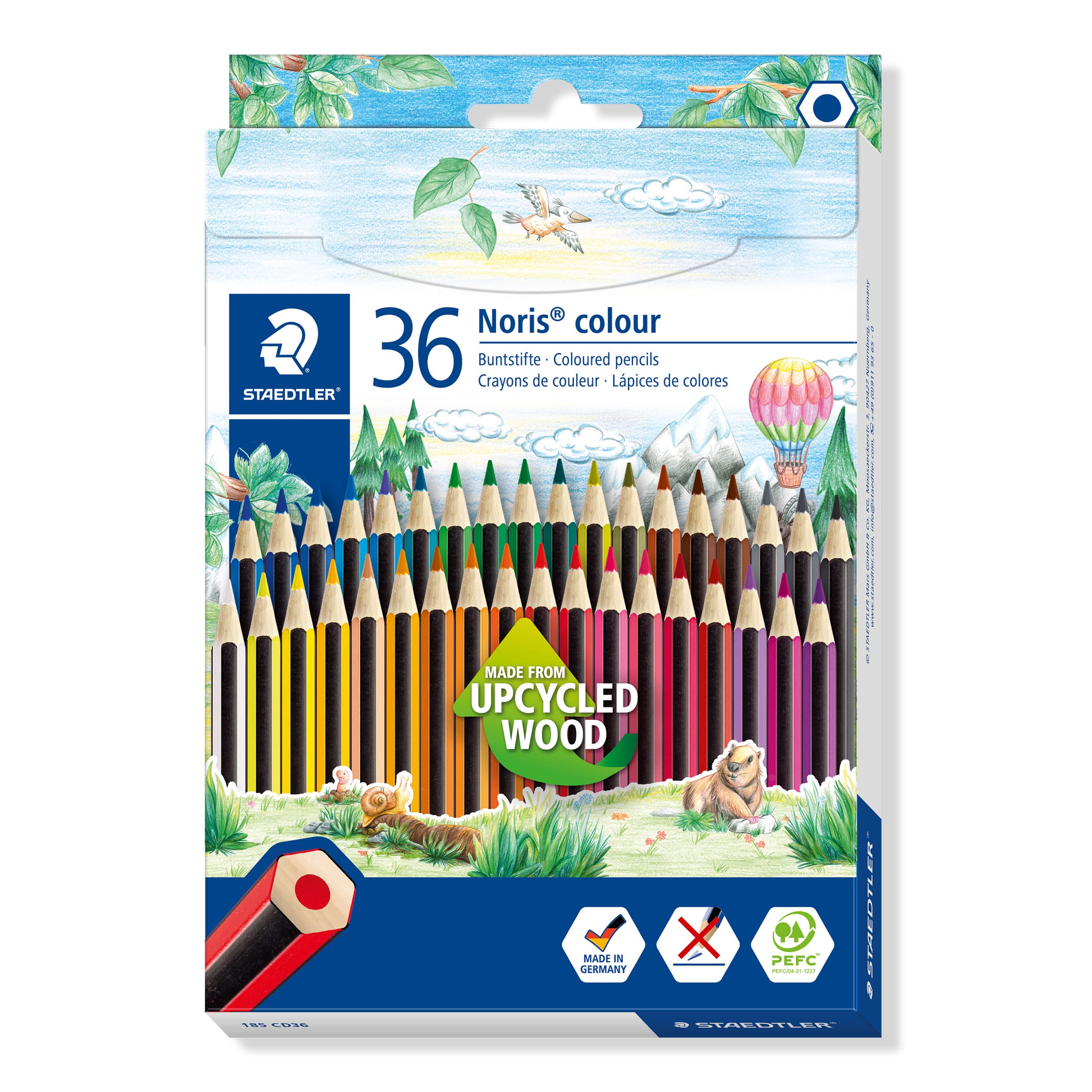 STAEDTLER Noris Colour Pencil - 36 Assorted Colours | Upcycled Wood | Pre-Sharpened 1