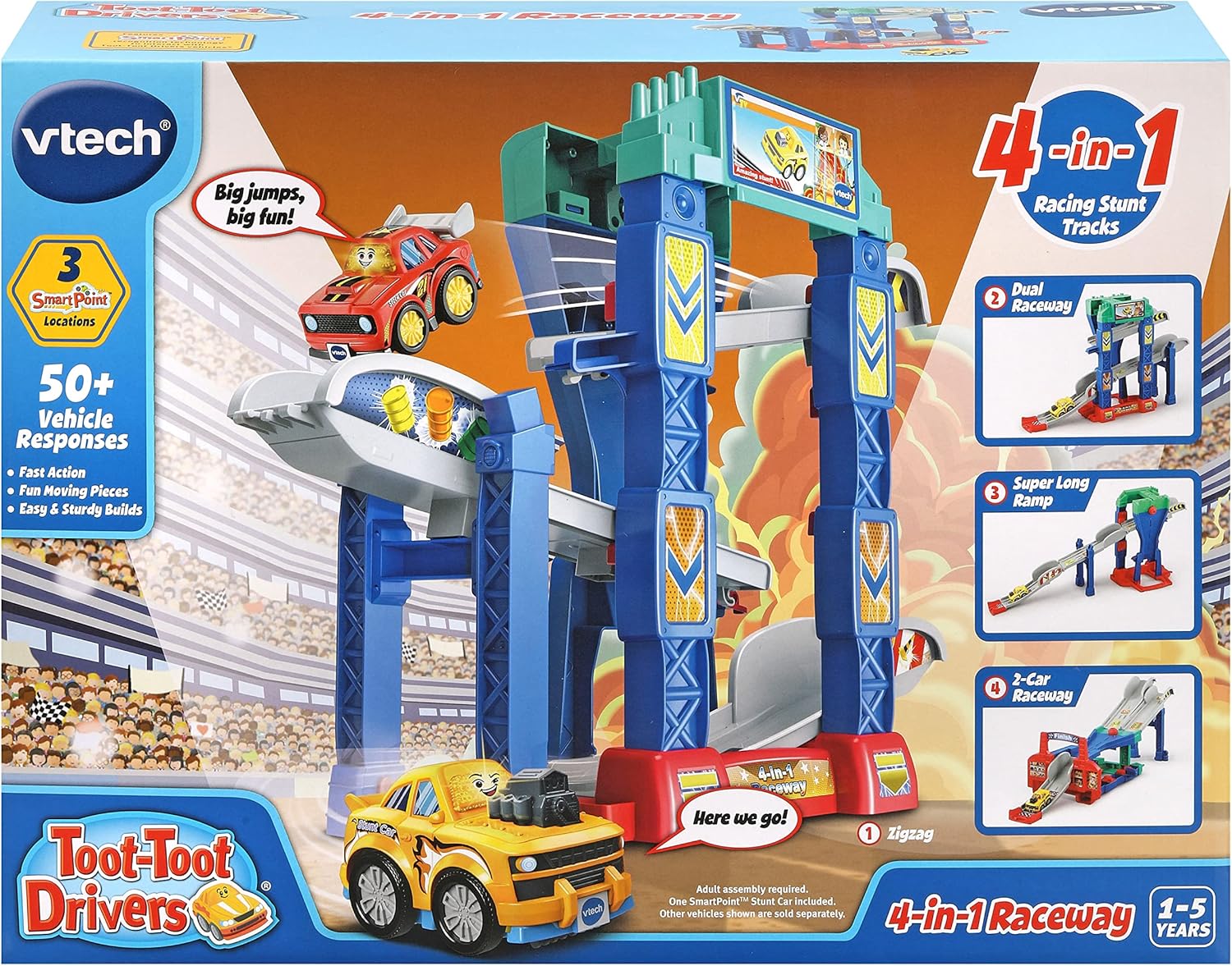 VTech Toot-Toot Drivers 3-in-1 Raceway - Interactive Stunt Track for Toddlers 12M+ 7