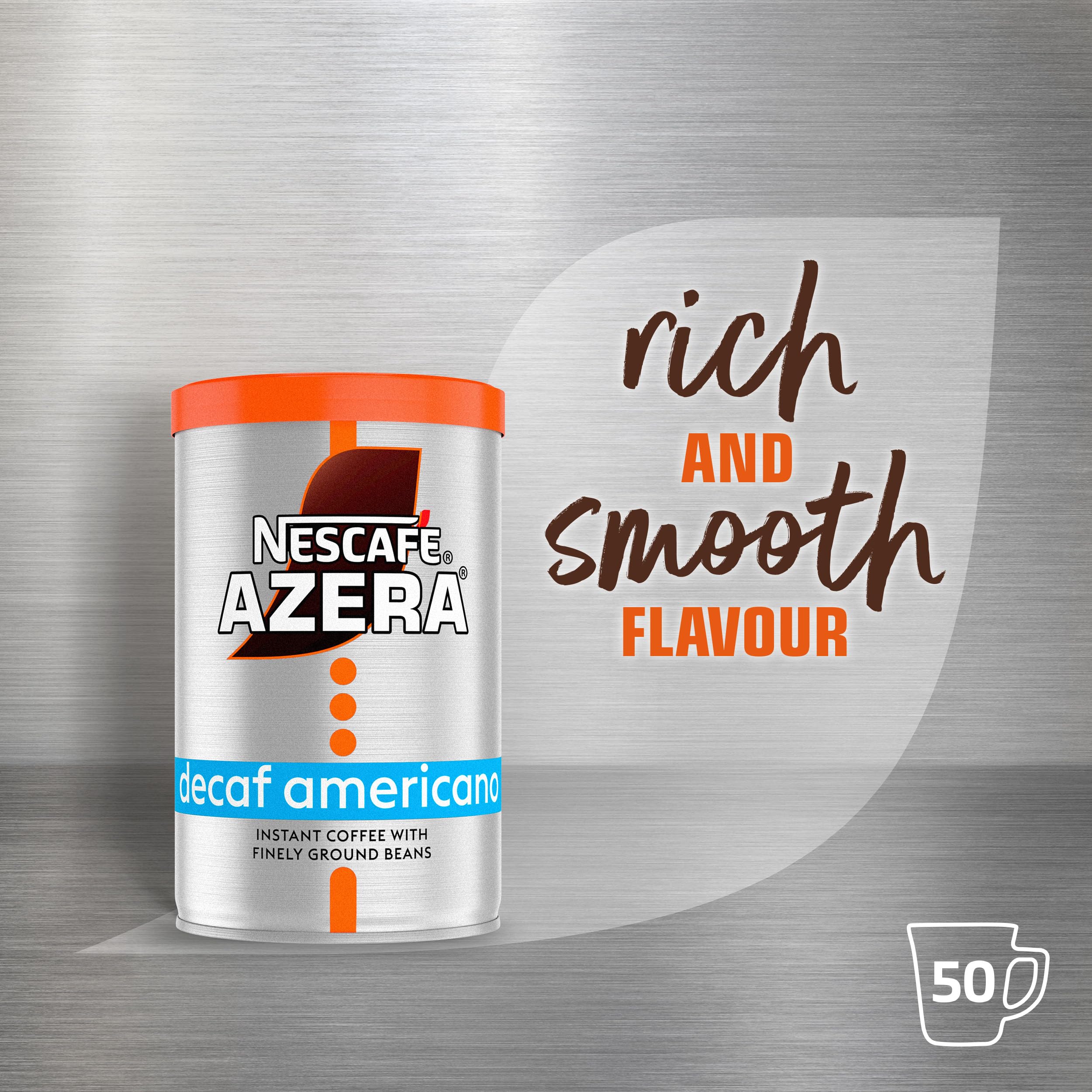 NESCAFÉ Azera Americano Decaff Instant Coffee - Rich Aroma, Velvety Crema | 90g Tin (Pack of 6) 2