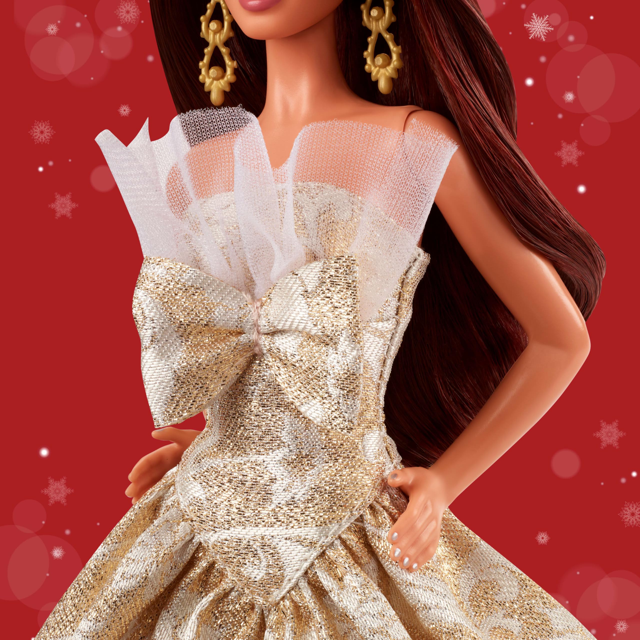 Barbie Signature 2025 Holiday Dark Brown Hair Fashion Doll Model JBJ02 3