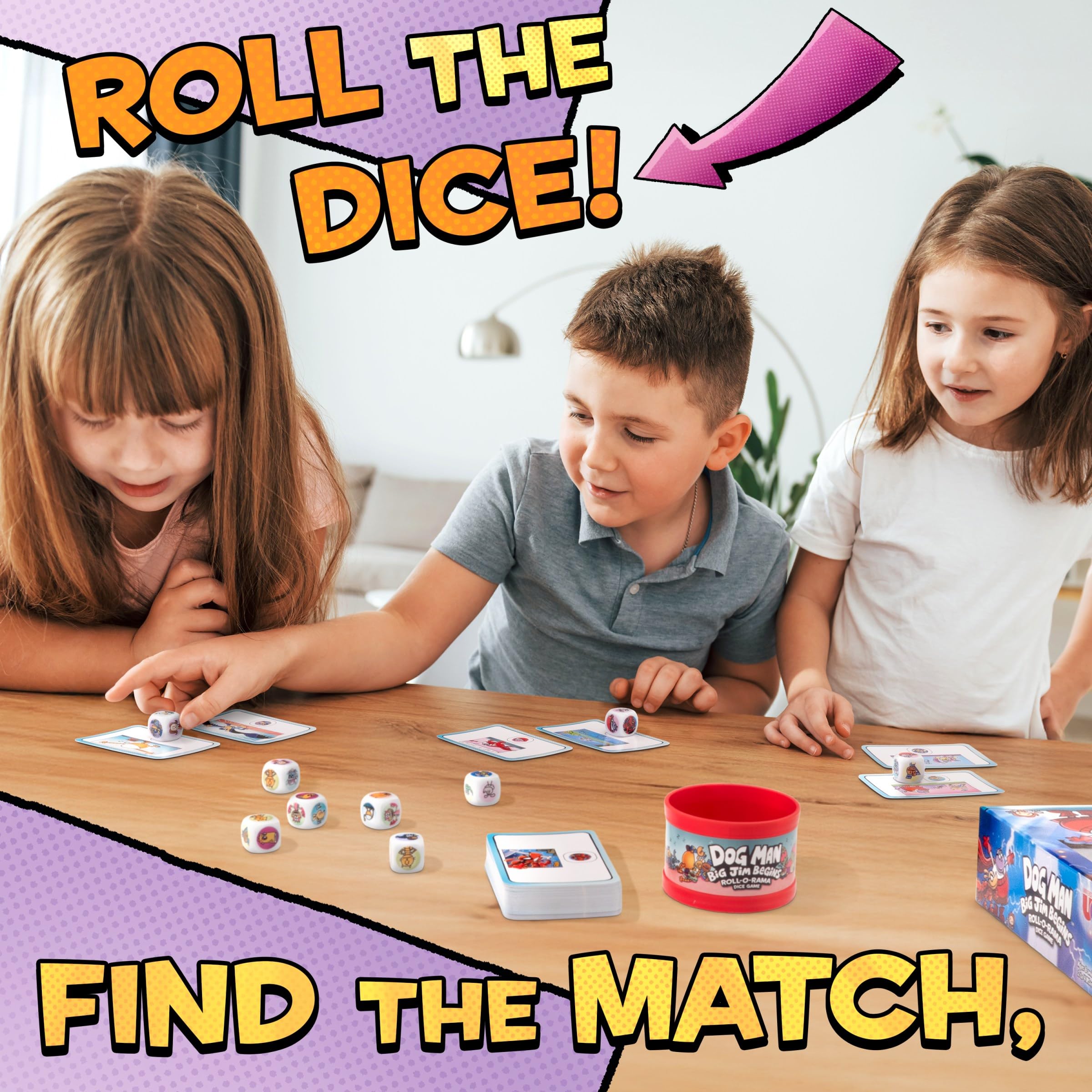 University Games Dog Man: Big Jim Begins Dice Game | 2-4 Players | Ages 6+ 5