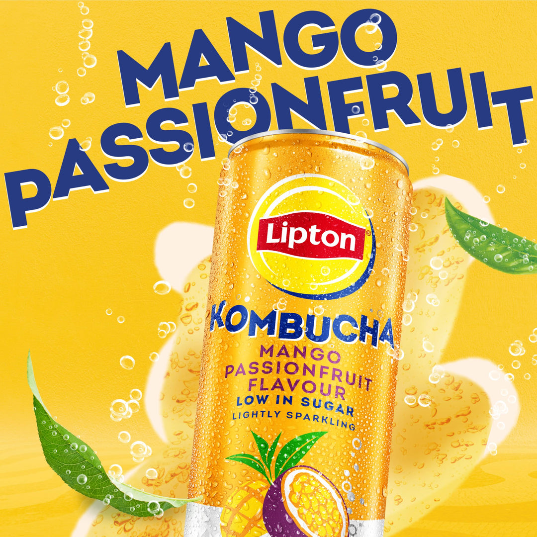Lipton Kombucha Mango & Passion Fruit, 250ml (Pack of 4)